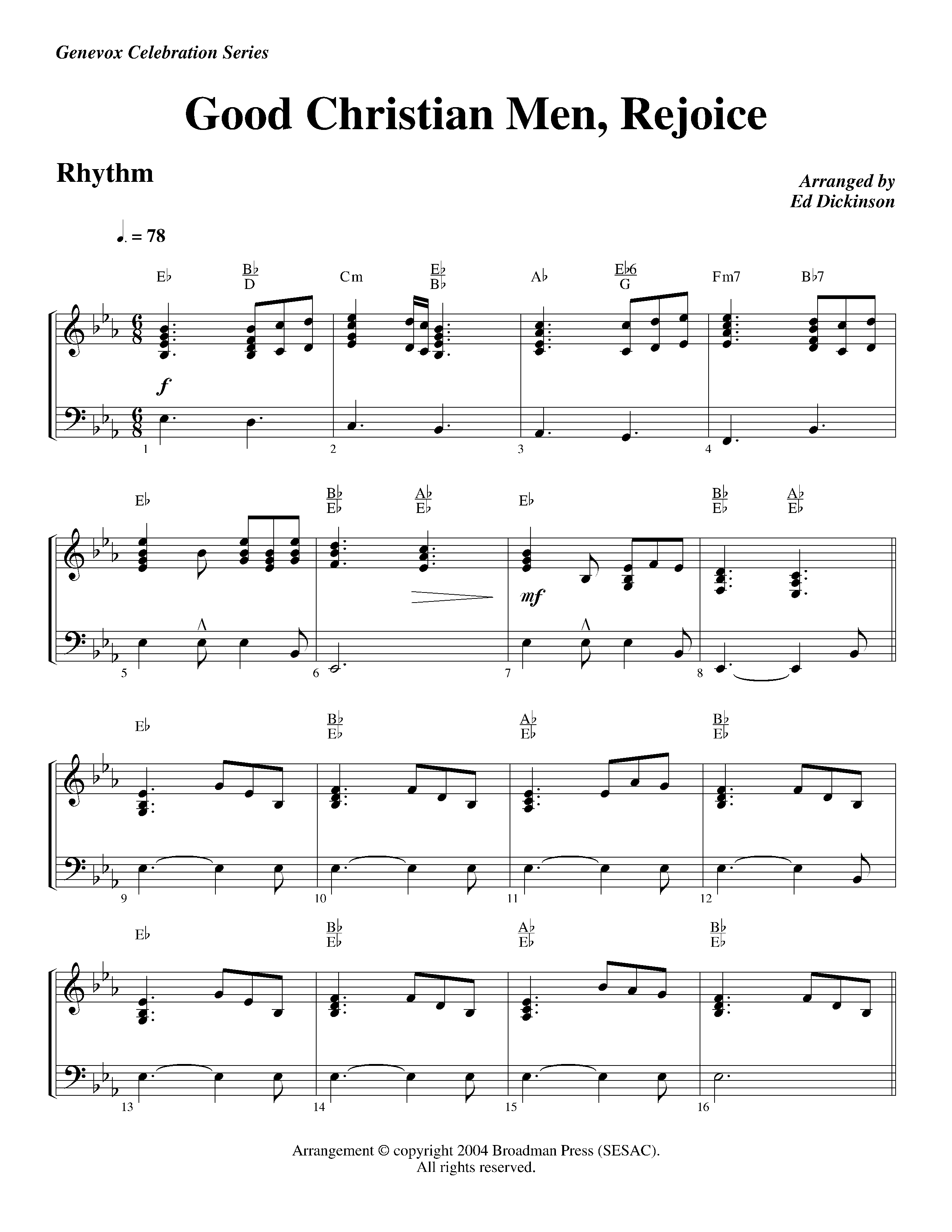 Good Christian Men Rejoice (Instrumental) Piano/Rhythm (Lifeway Worship / Arr. Ed Dickinson)