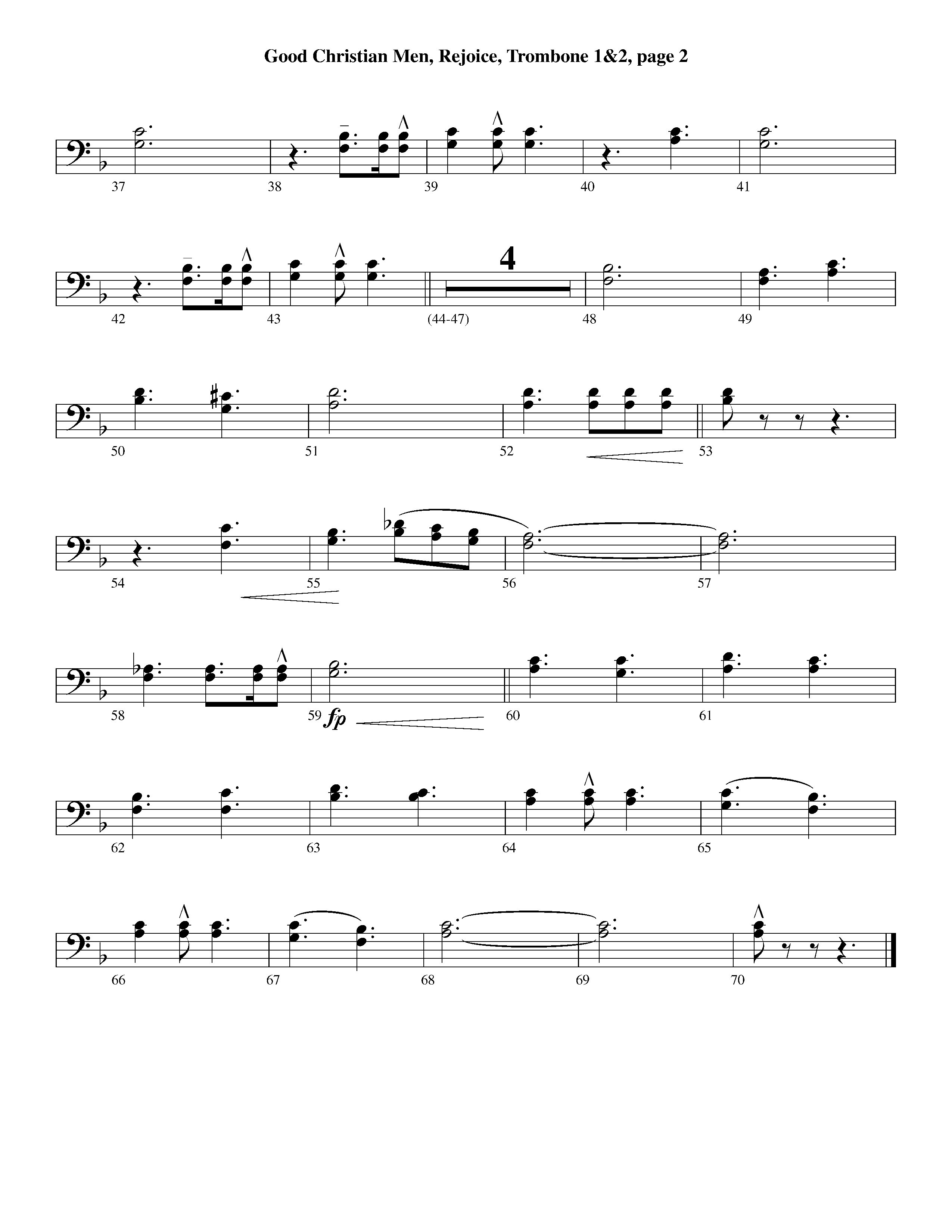 Good Christian Men Rejoice (Instrumental) Trombone 1/2 (Lifeway Worship / Arr. Ed Dickinson)