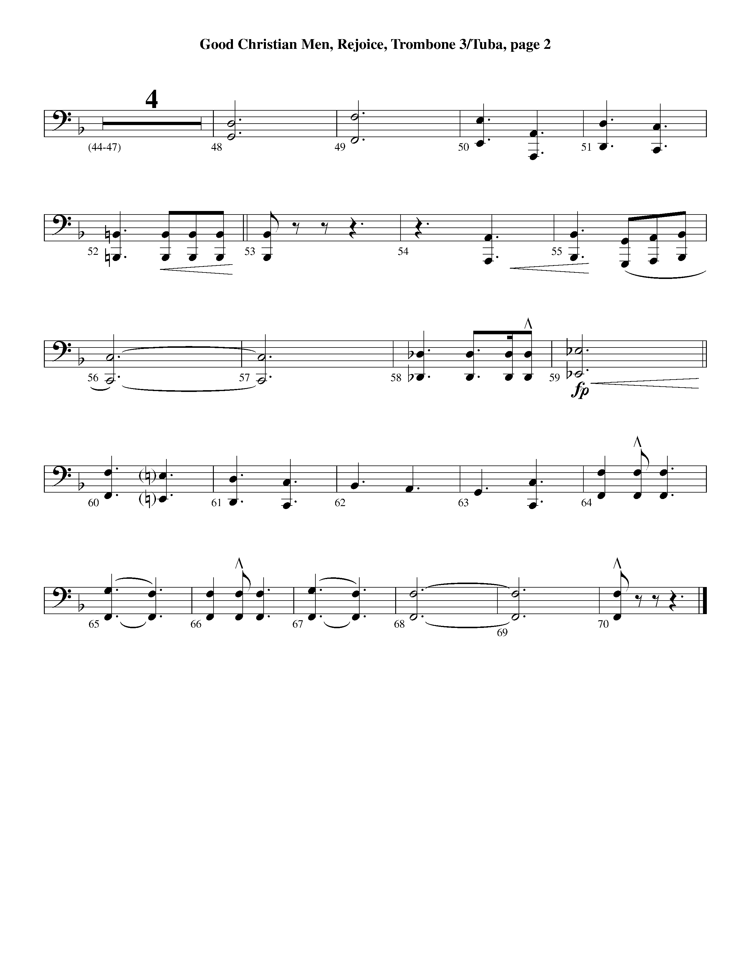 Good Christian Men Rejoice (Instrumental) Trombone 3/Tuba (Lifeway Worship / Arr. Ed Dickinson)