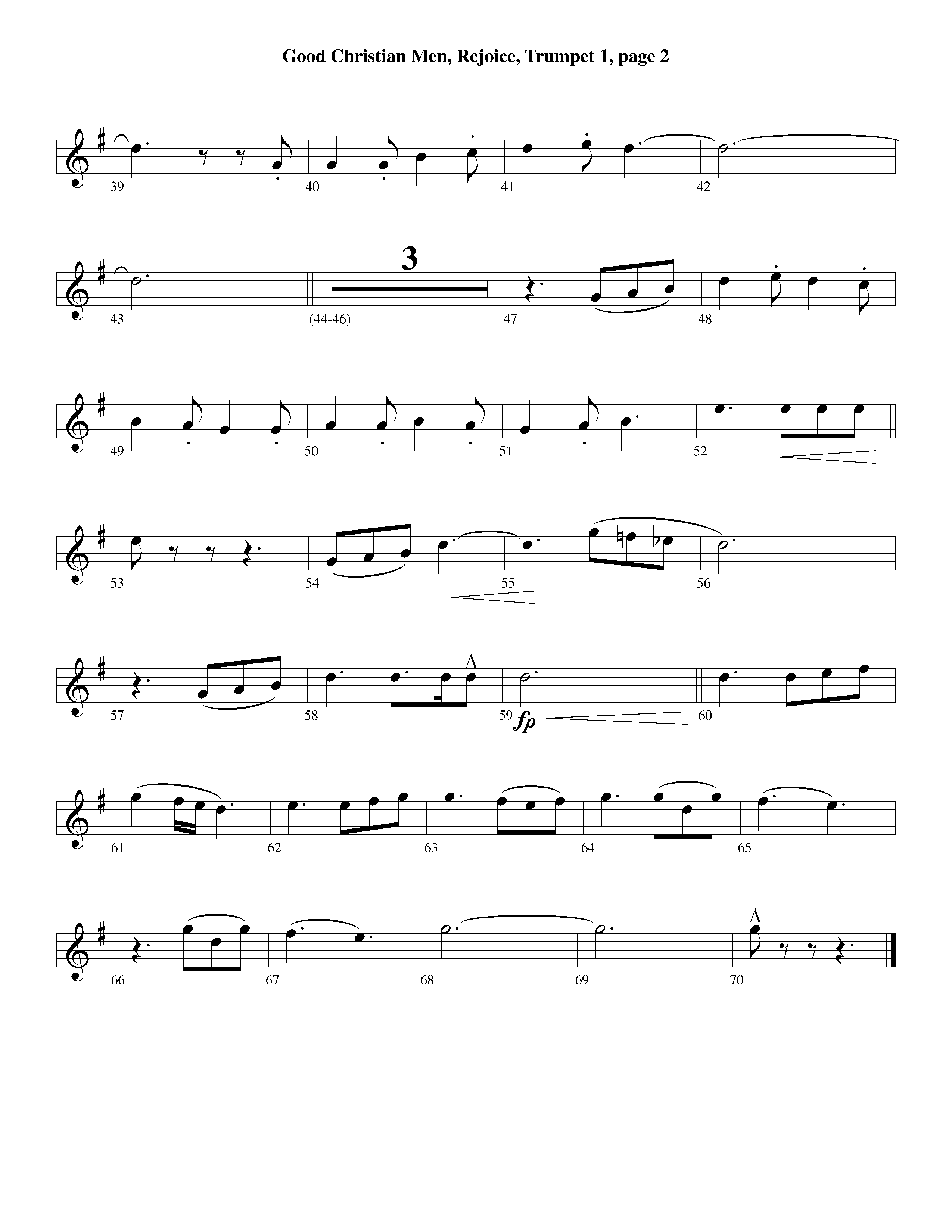 Good Christian Men Rejoice (Instrumental) Trumpet 1 (Lifeway Worship / Arr. Ed Dickinson)