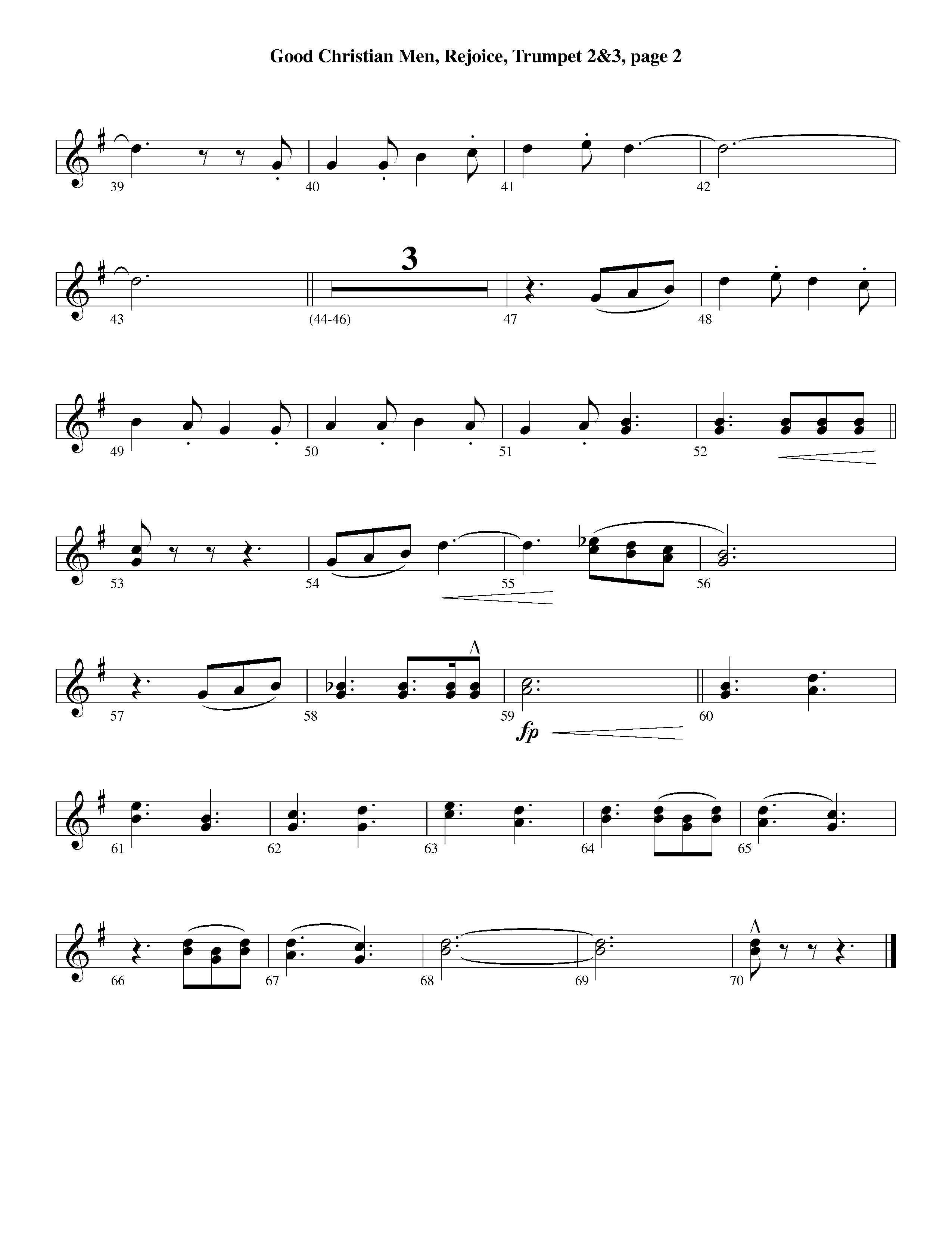 Good Christian Men Rejoice (Instrumental) Trumpet 2/3 (Lifeway Worship / Arr. Ed Dickinson)