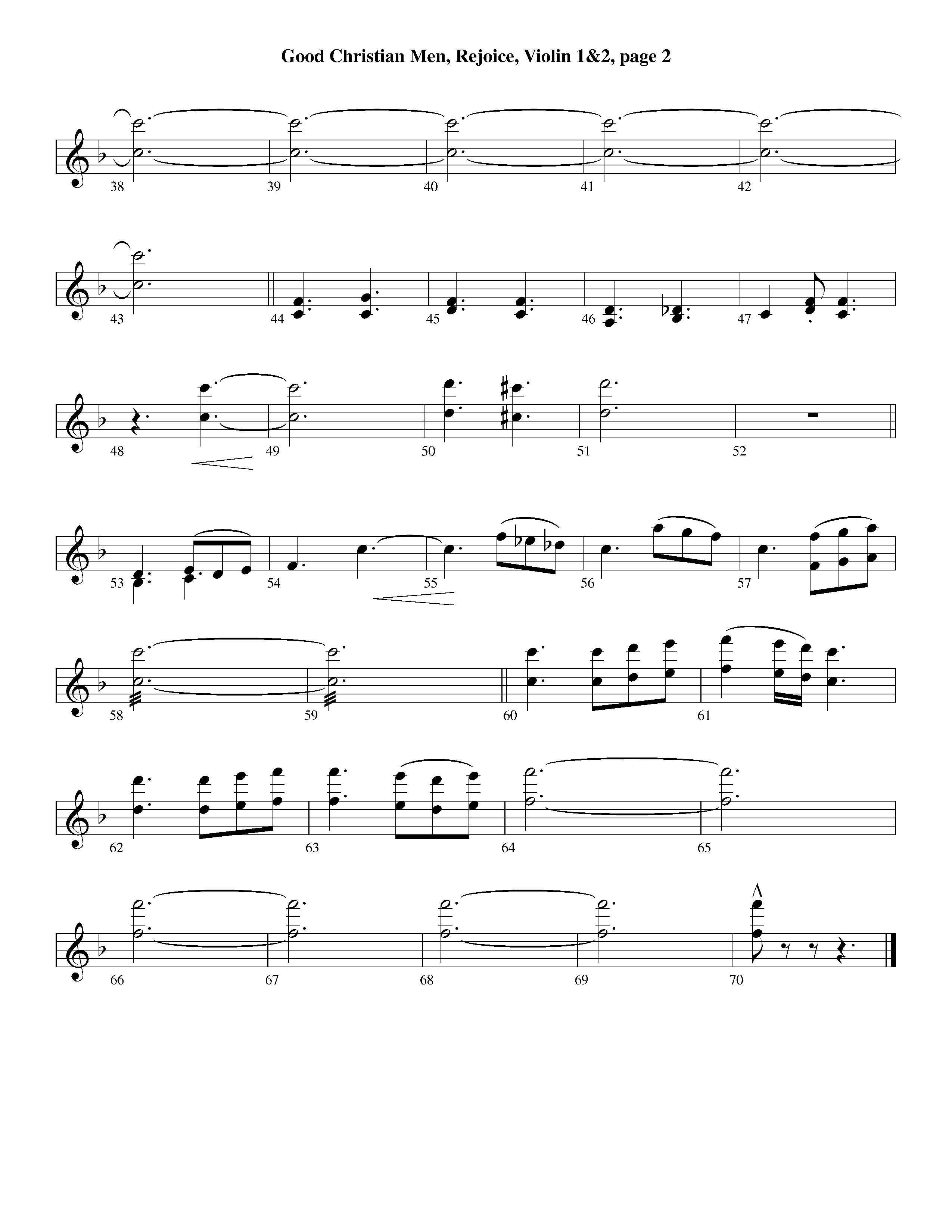 Good Christian Men Rejoice (Instrumental) Violin 1/2 (Lifeway Worship / Arr. Ed Dickinson)