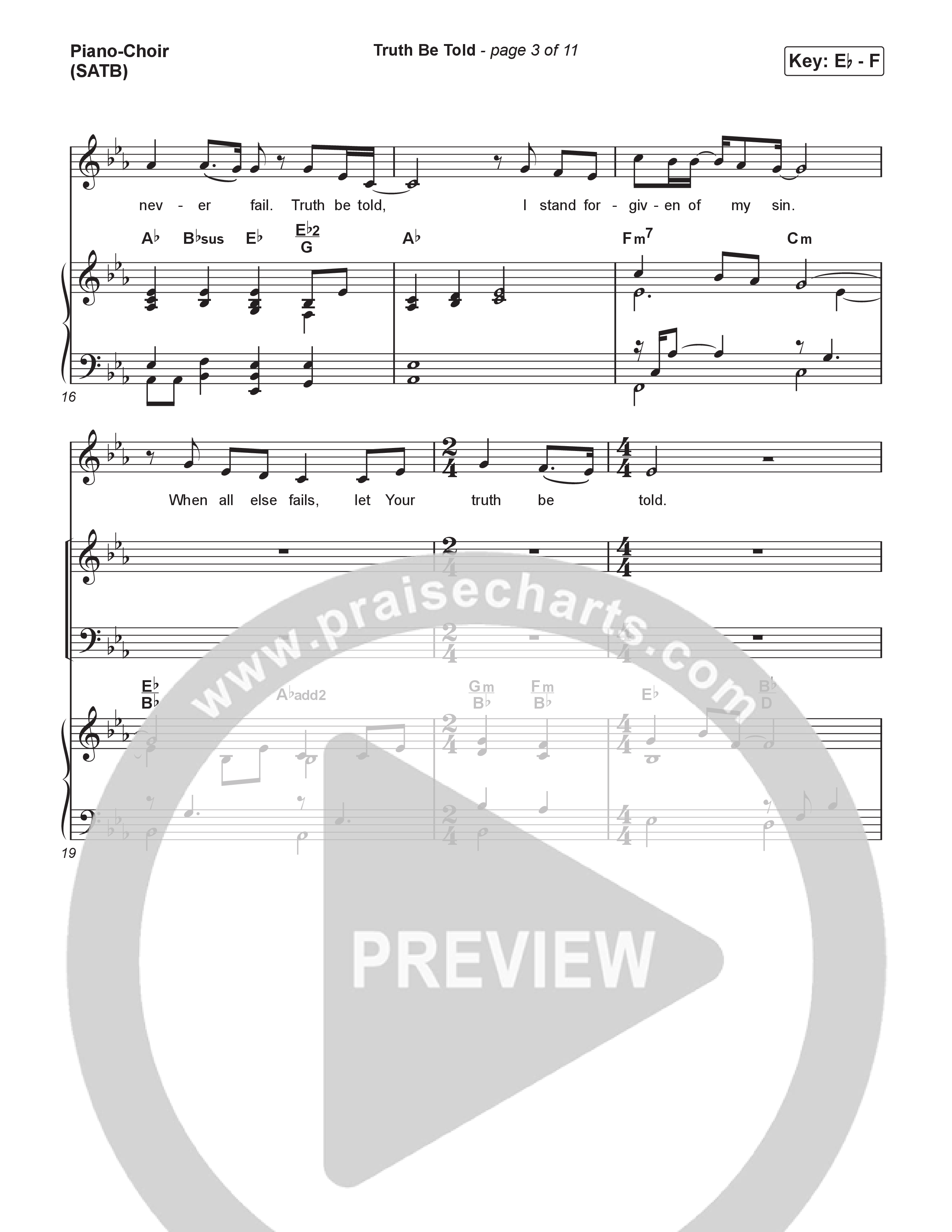 Truth Be Told Piano/Vocal (SATB) (Brad Henderson)
