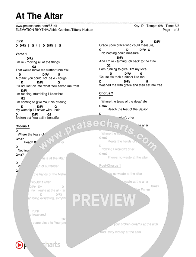 At The Altar Chords & Lyrics (ELEVATION RHYTHM / Abbie Gamboa / Tiffany Hudson)