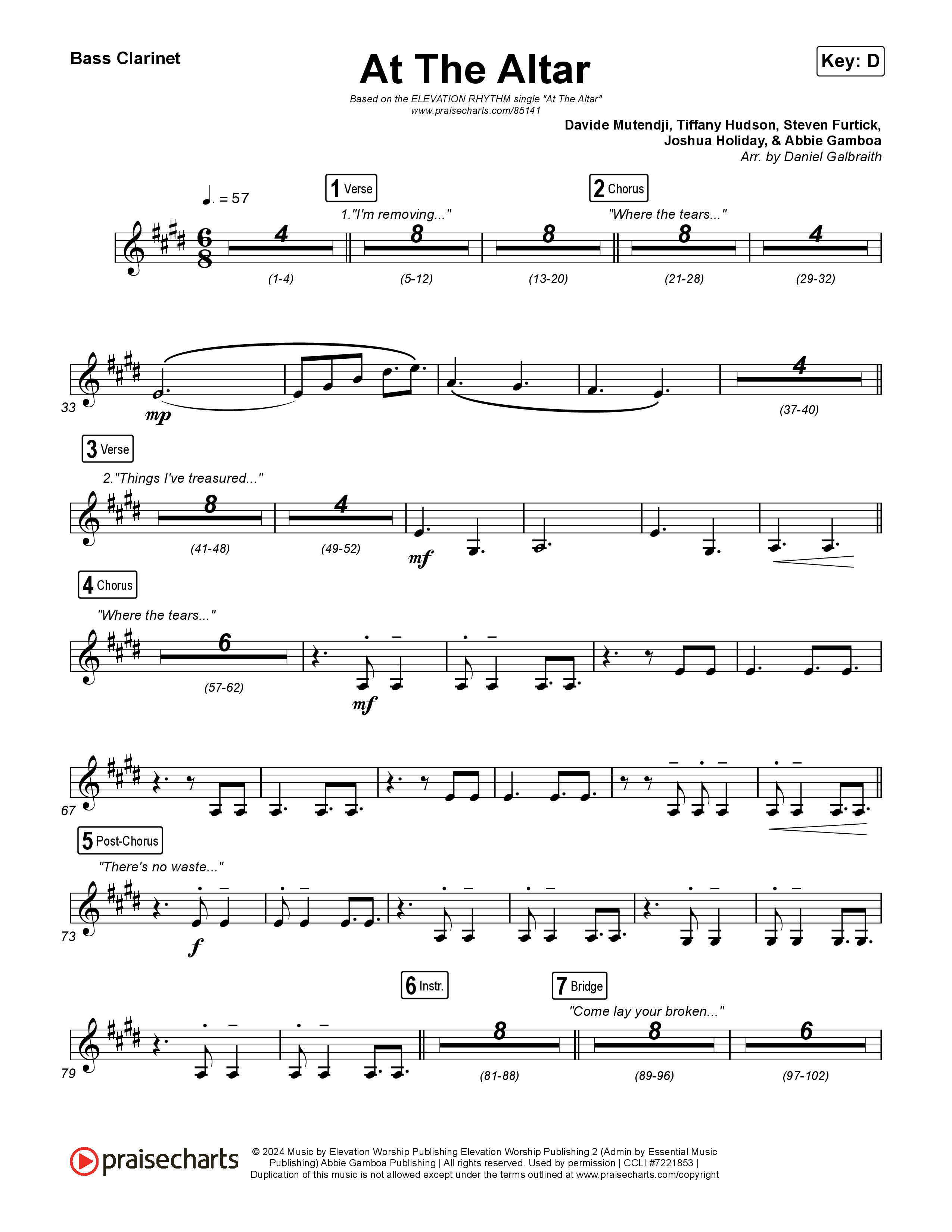 At The Altar Bass Clarinet (ELEVATION RHYTHM / Abbie Gamboa / Tiffany Hudson)