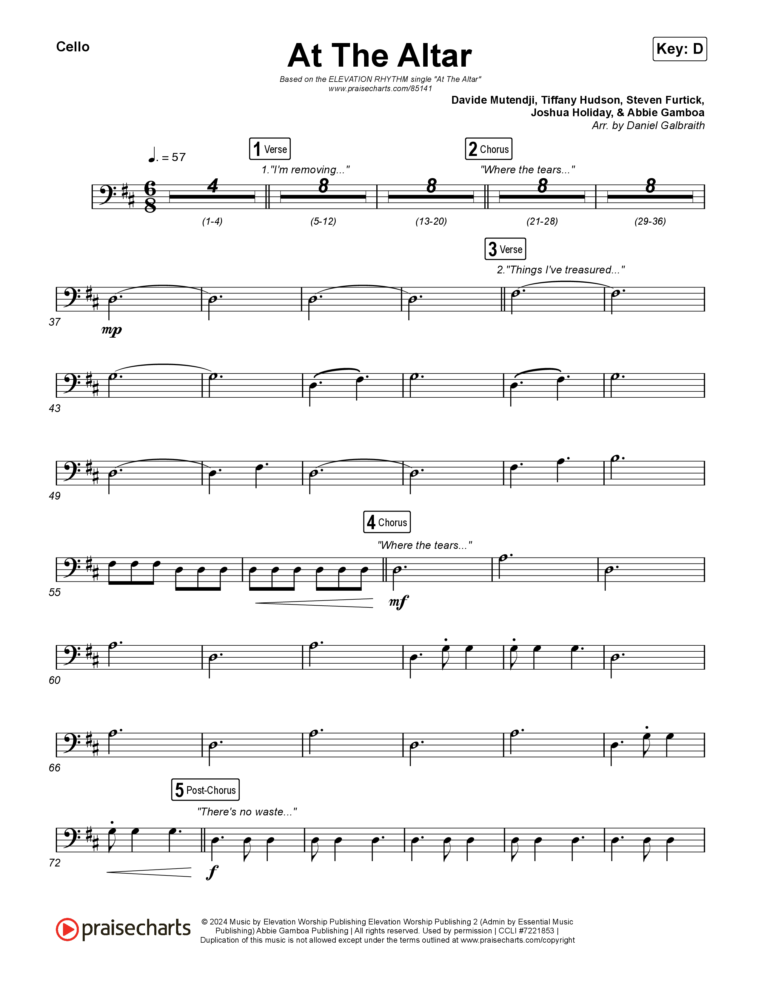 At The Altar Cello (ELEVATION RHYTHM / Abbie Gamboa / Tiffany Hudson)