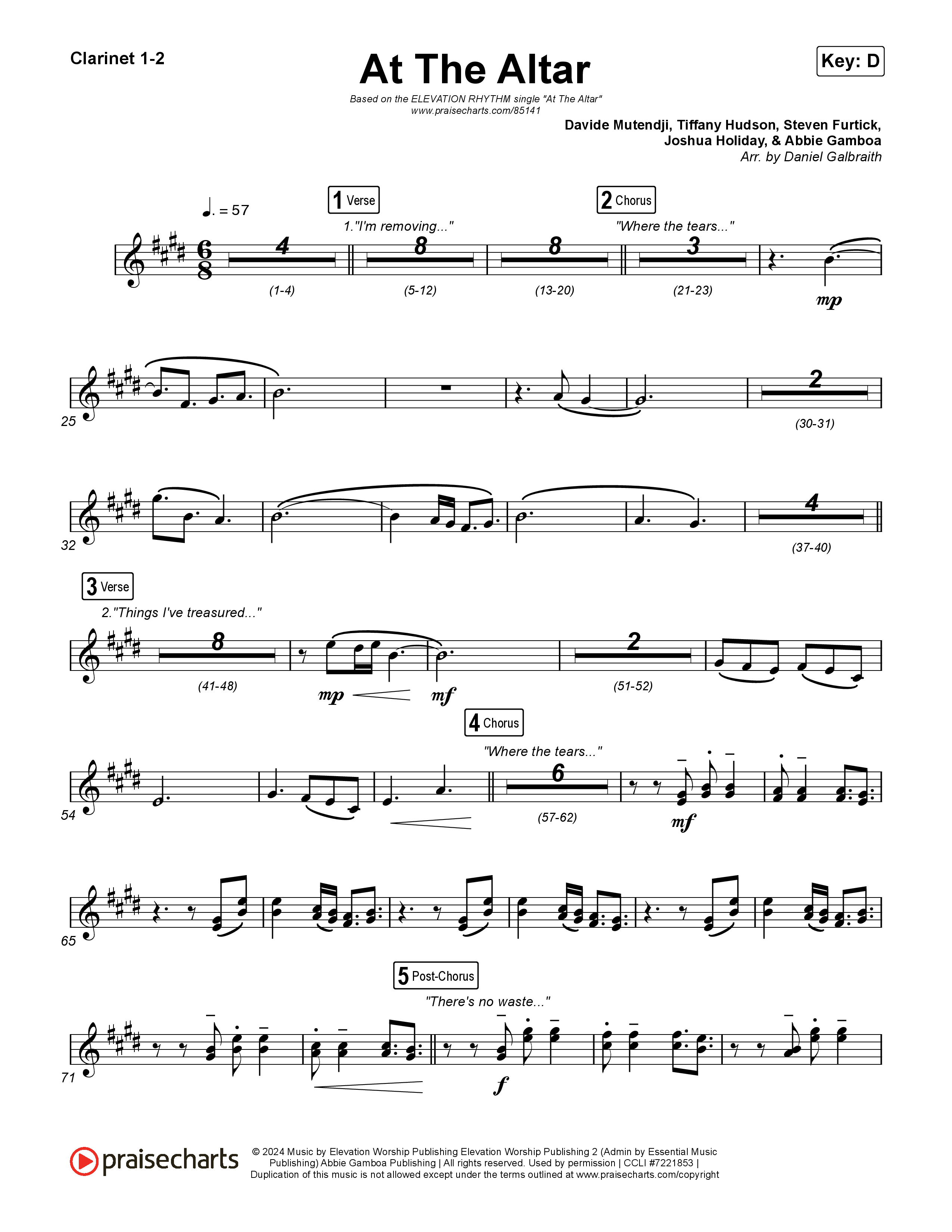 At The Altar Clarinet 1/2 (ELEVATION RHYTHM / Abbie Gamboa / Tiffany Hudson)