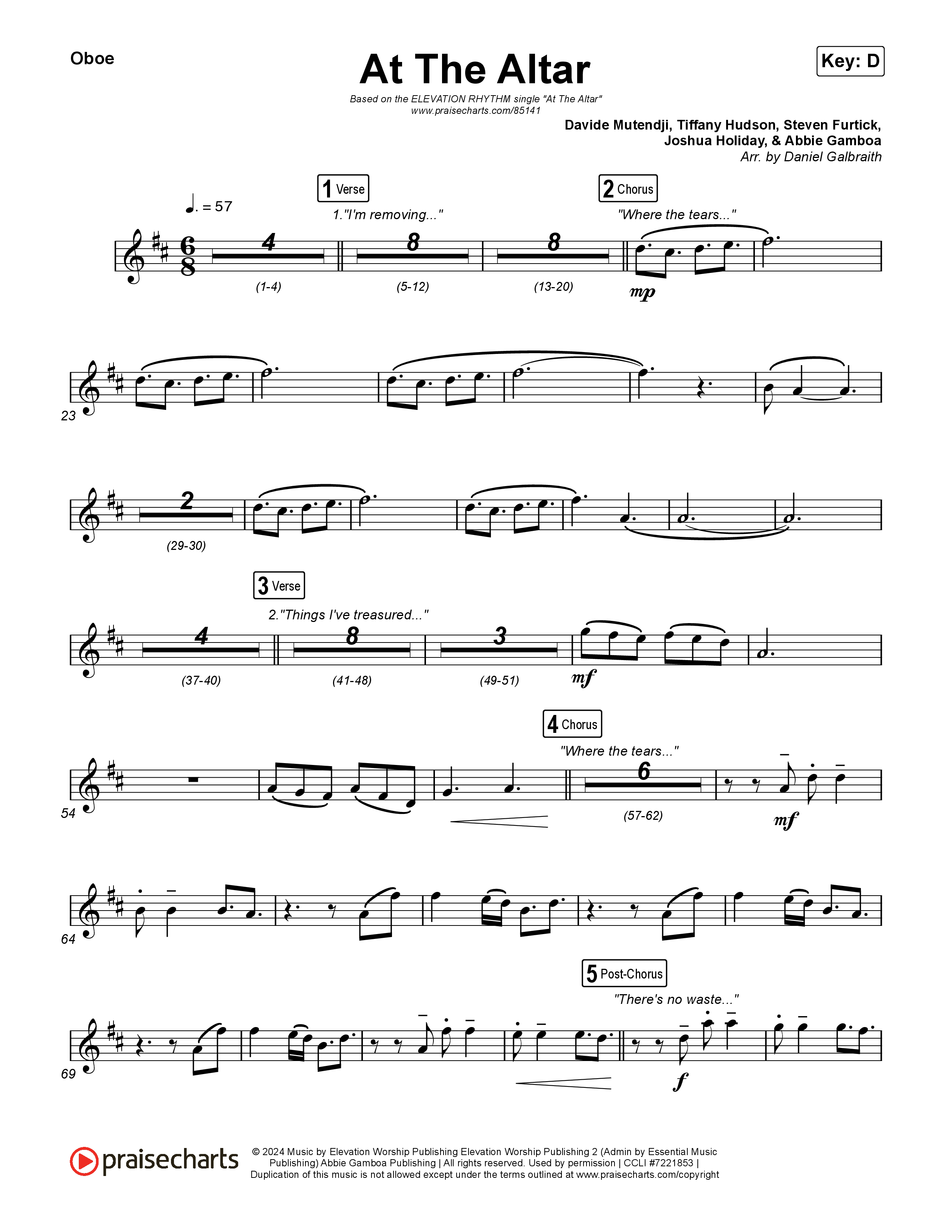 At The Altar Oboe (ELEVATION RHYTHM / Abbie Gamboa / Tiffany Hudson)