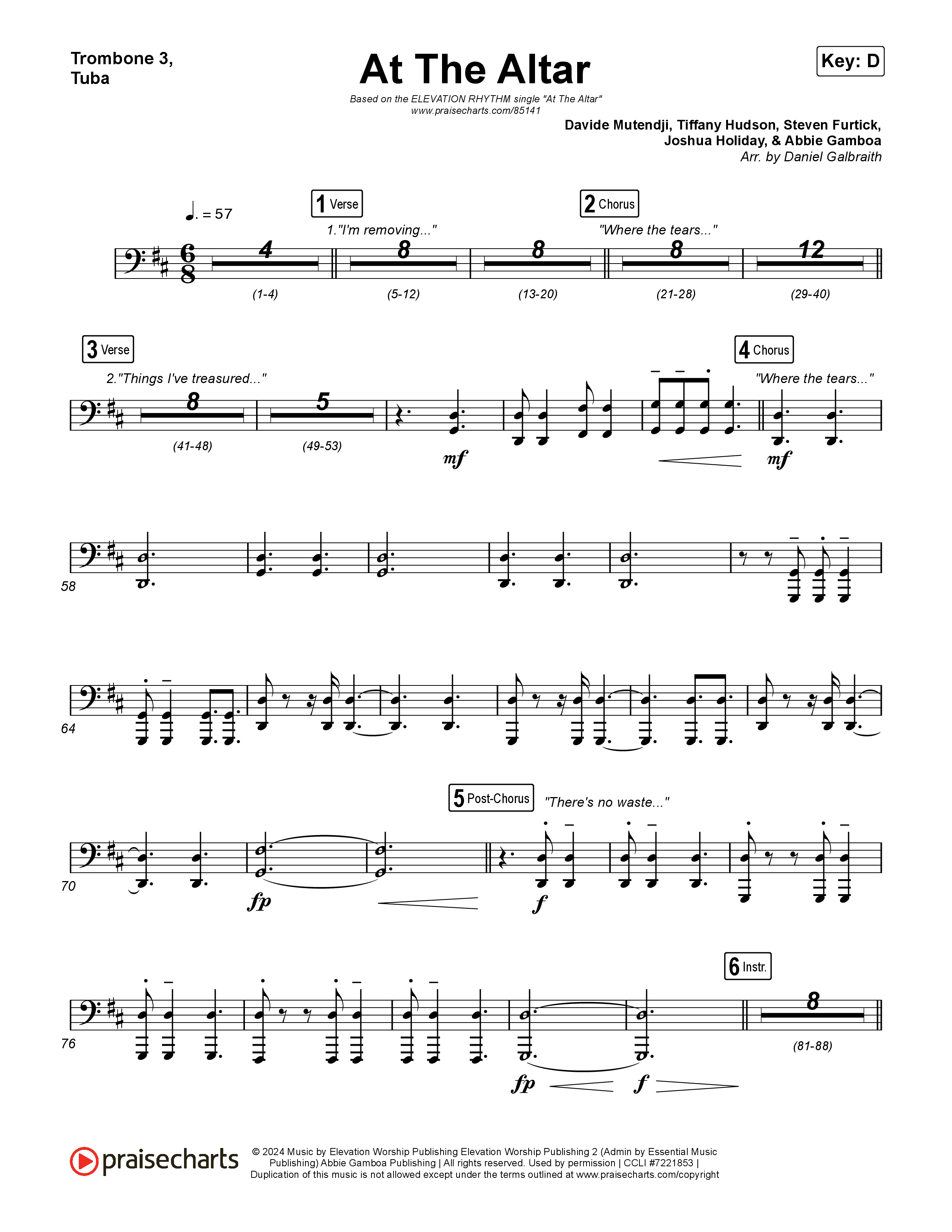 At The Altar Trombone 3/Tuba (ELEVATION RHYTHM / Abbie Gamboa / Tiffany Hudson)