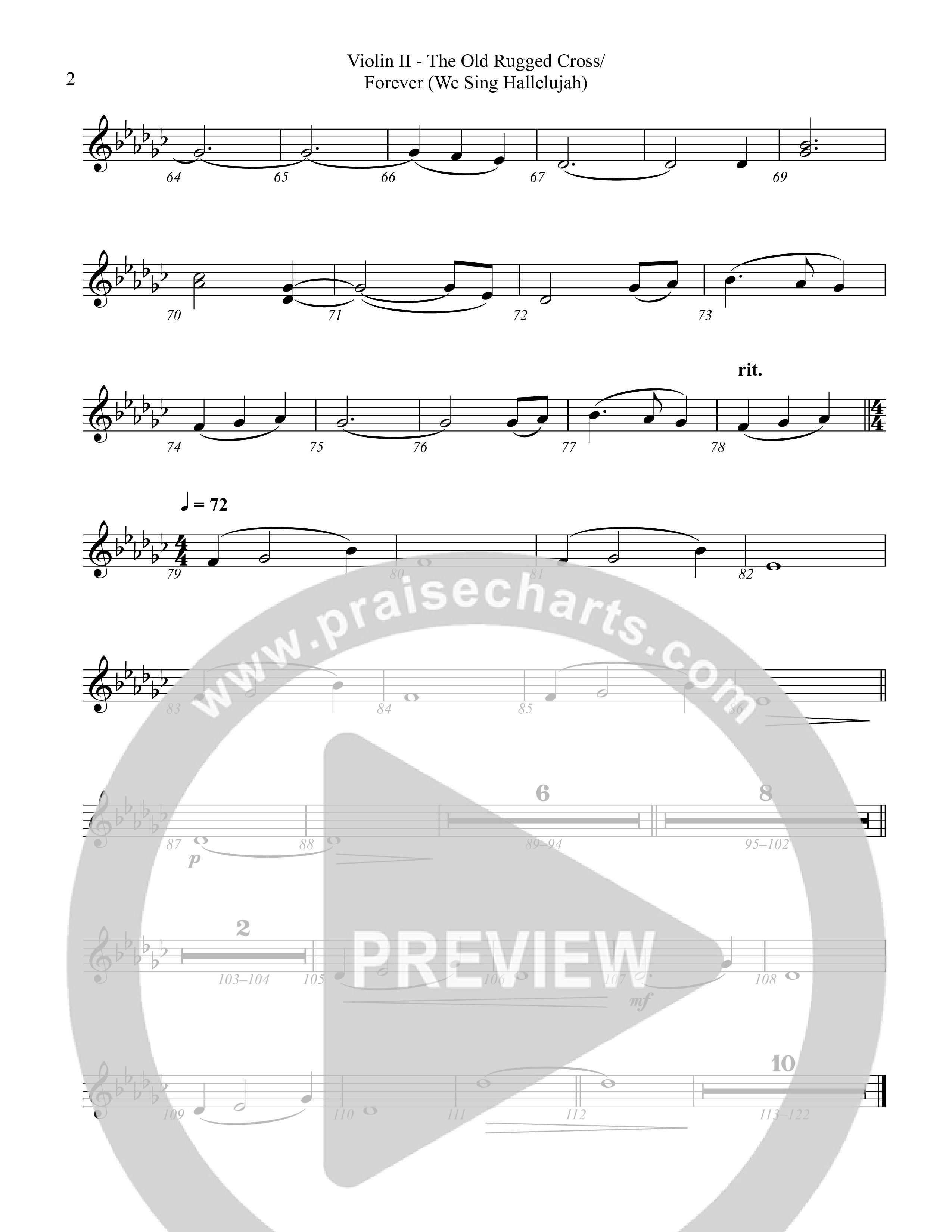 The Old Rugged Cross / Forever (We Sing Hallelujah) Violin 2 (Rock Springs Worship / Amber Balltzglier / Arr. Matt Summers)