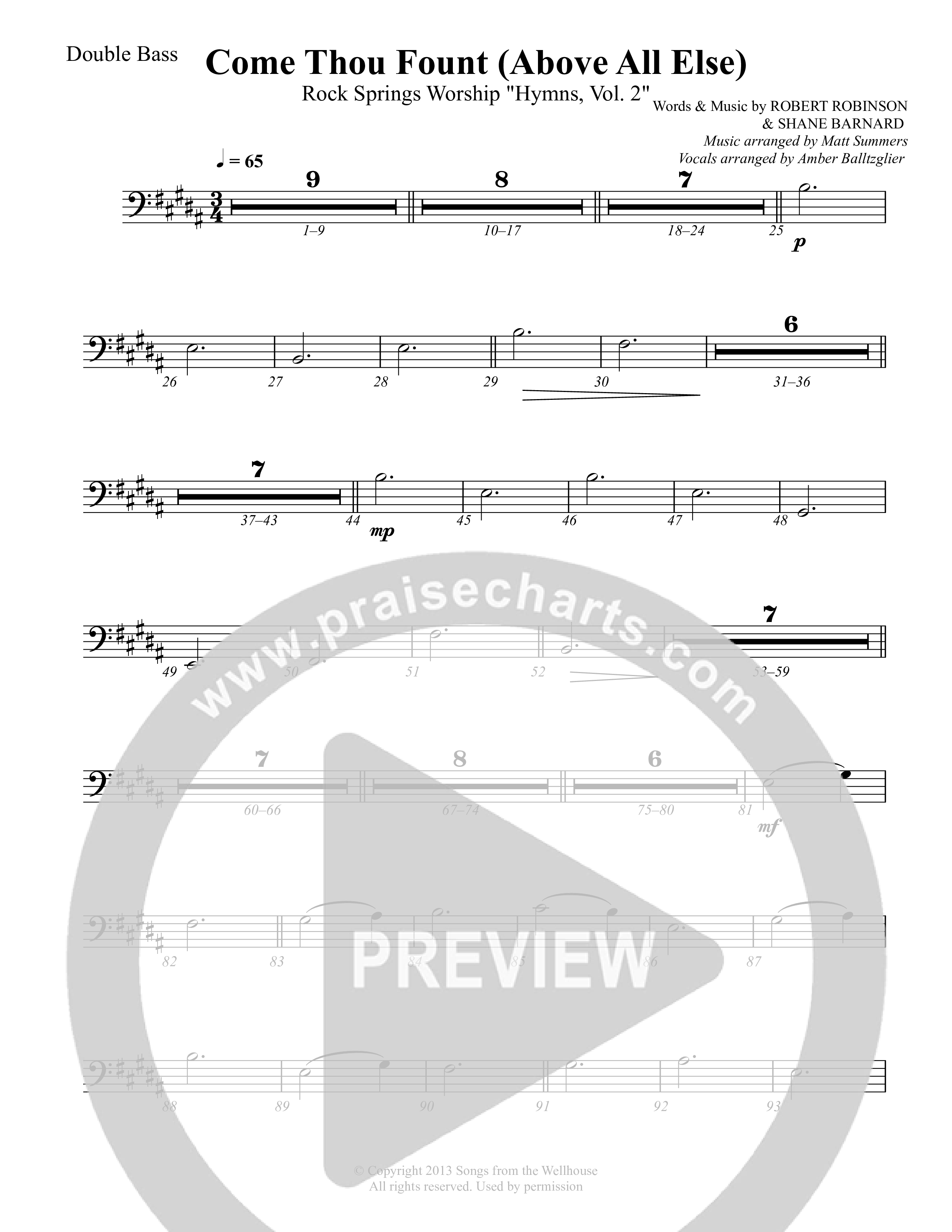 Come Thou Fount (Above All Else) String Bass (Rock Springs Worship / Marlee Albrecht / Greg Neel / Arr. Matt Summers / Arr. Amber Balltzglier)