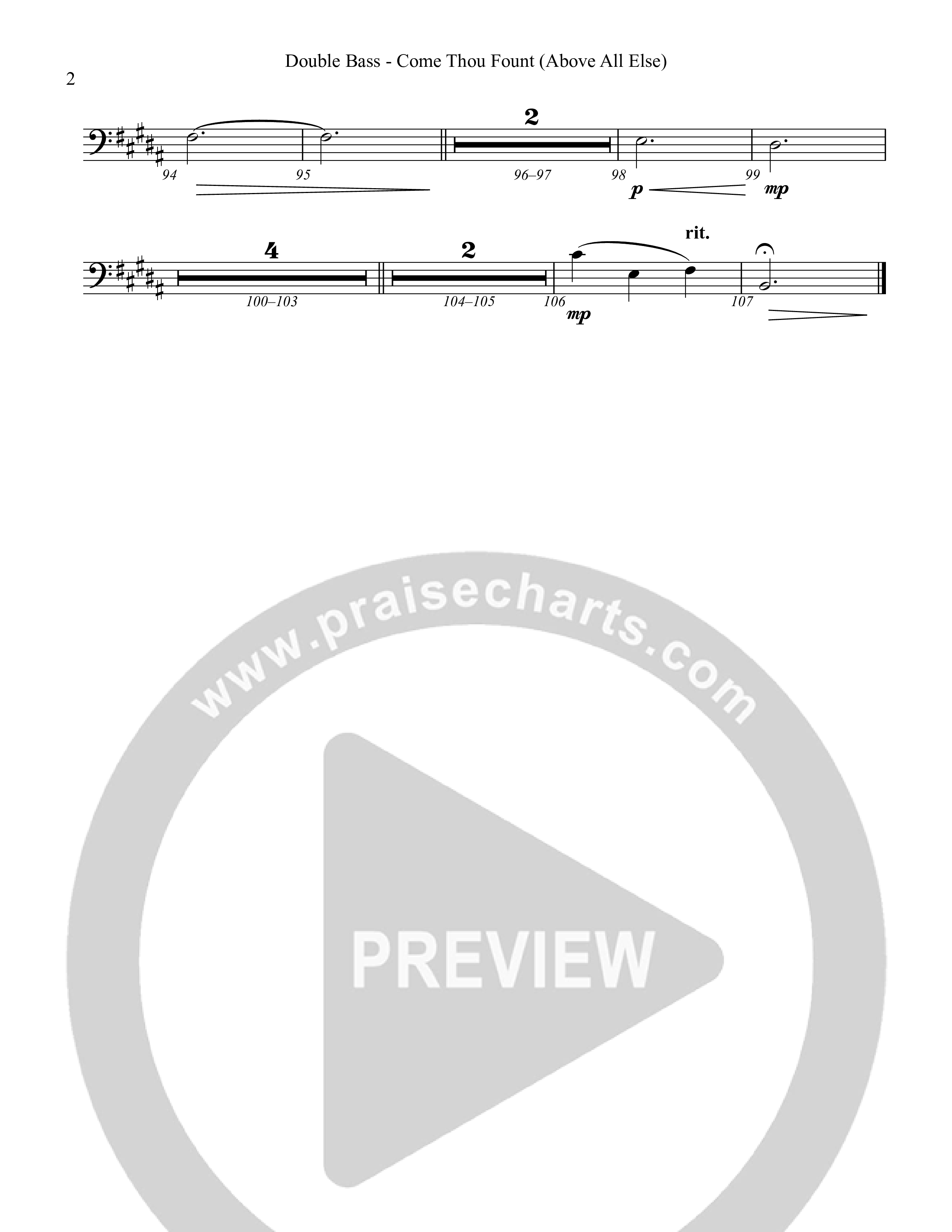 Come Thou Fount (Above All Else) String Bass (Rock Springs Worship / Marlee Albrecht / Greg Neel / Arr. Matt Summers / Arr. Amber Balltzglier)
