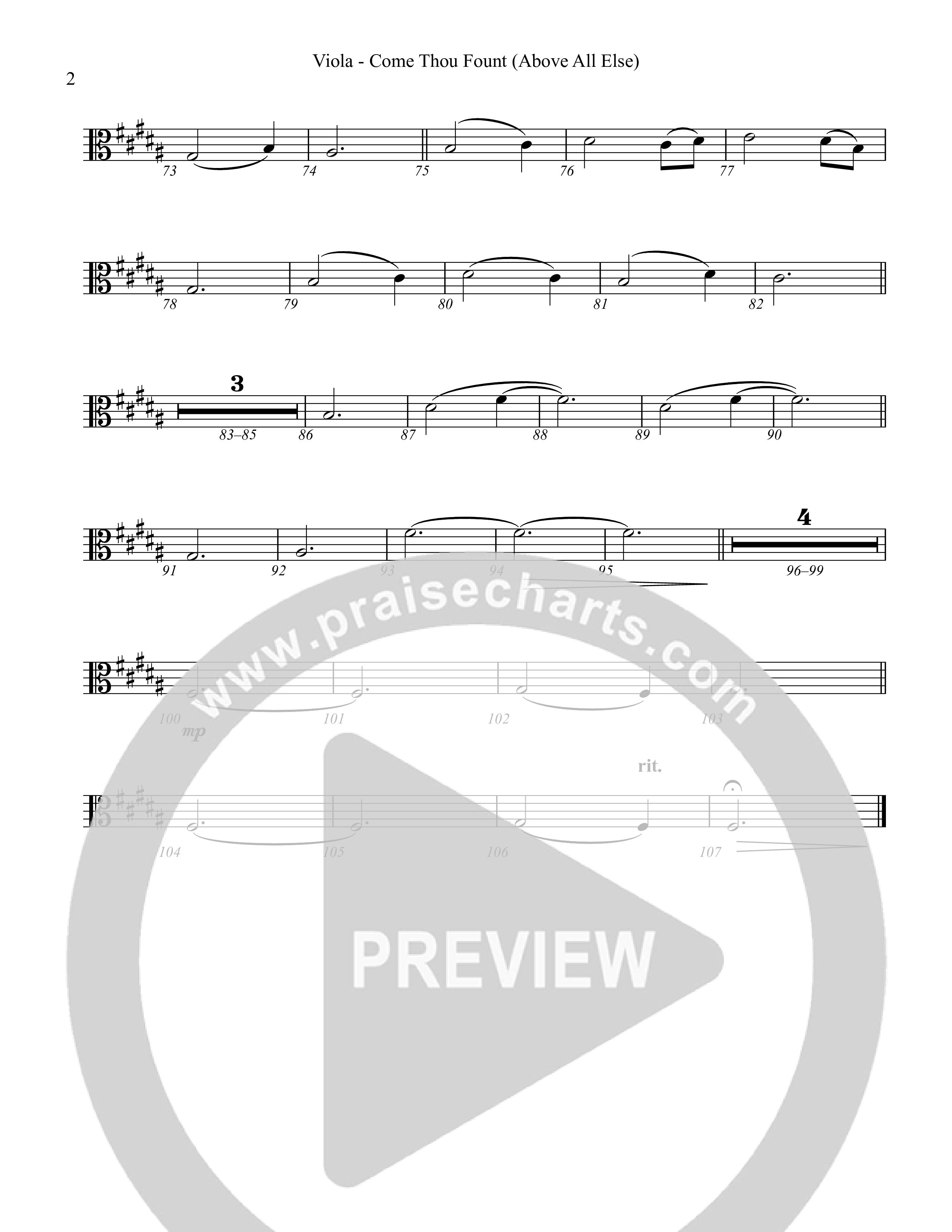 Come Thou Fount (Above All Else) Viola (Rock Springs Worship / Marlee Albrecht / Greg Neel / Arr. Matt Summers / Arr. Amber Balltzglier)