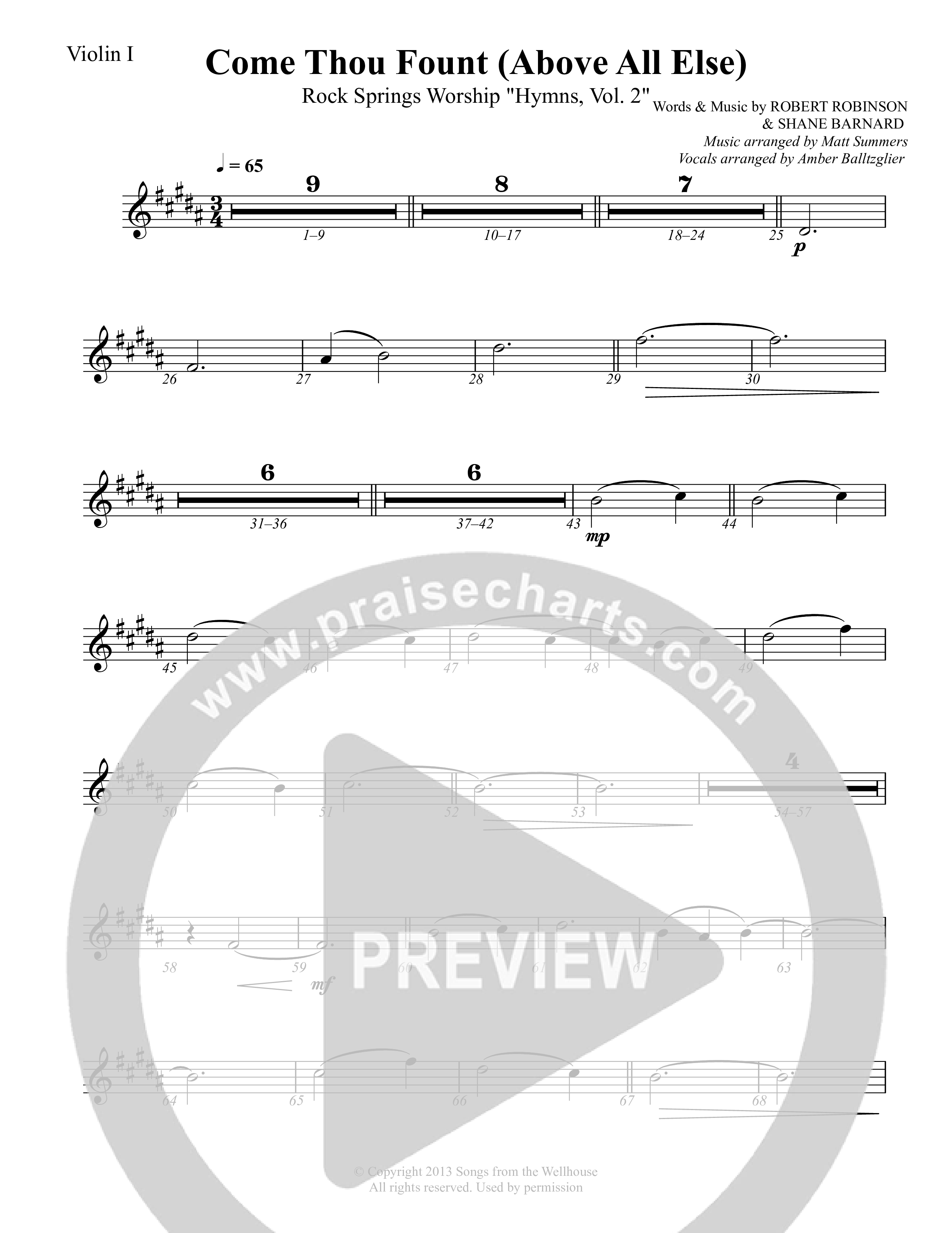 Come Thou Fount (Above All Else) String Pack (Rock Springs Worship / Marlee Albrecht / Greg Neel / Arr. Matt Summers / Arr. Amber Balltzglier)