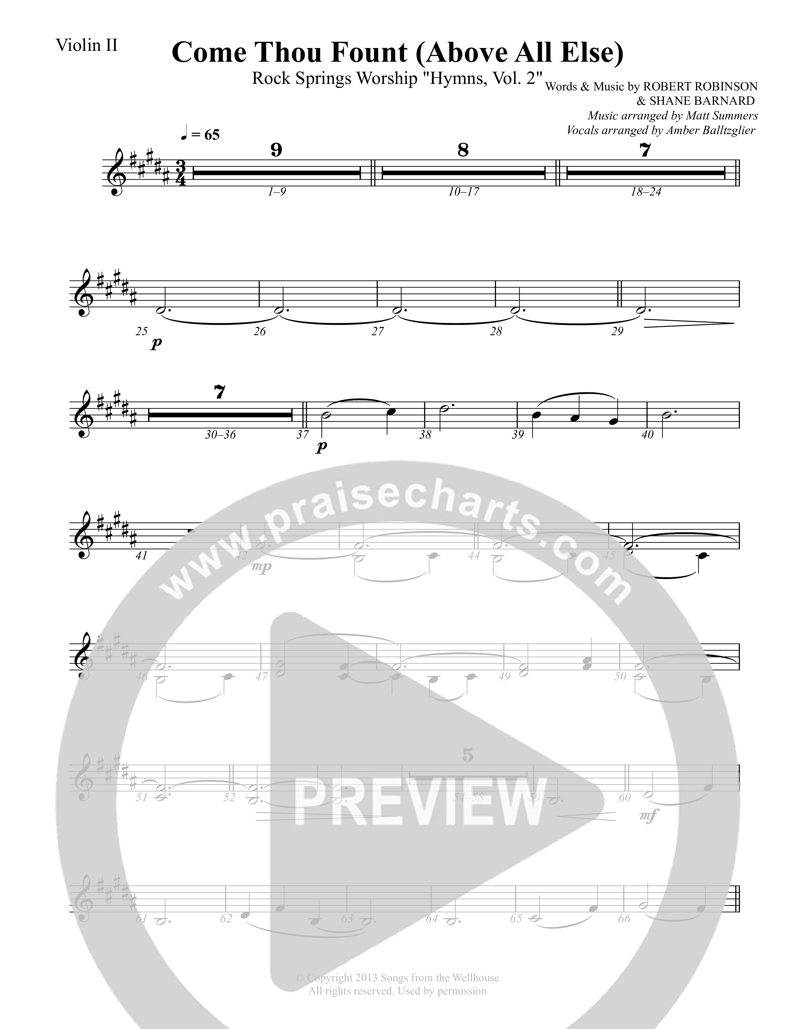 Come Thou Fount (Above All Else) String Pack (Rock Springs Worship / Marlee Albrecht / Greg Neel / Arr. Matt Summers / Arr. Amber Balltzglier)