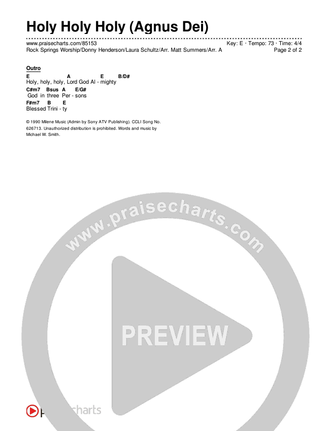 Holy Holy Holy (Agnus Dei) Chords & Lyrics (Rock Springs Worship / Donny Henderson / Laura Schultz / Arr. Matt Summers / Arr. Amber Balltzglier)