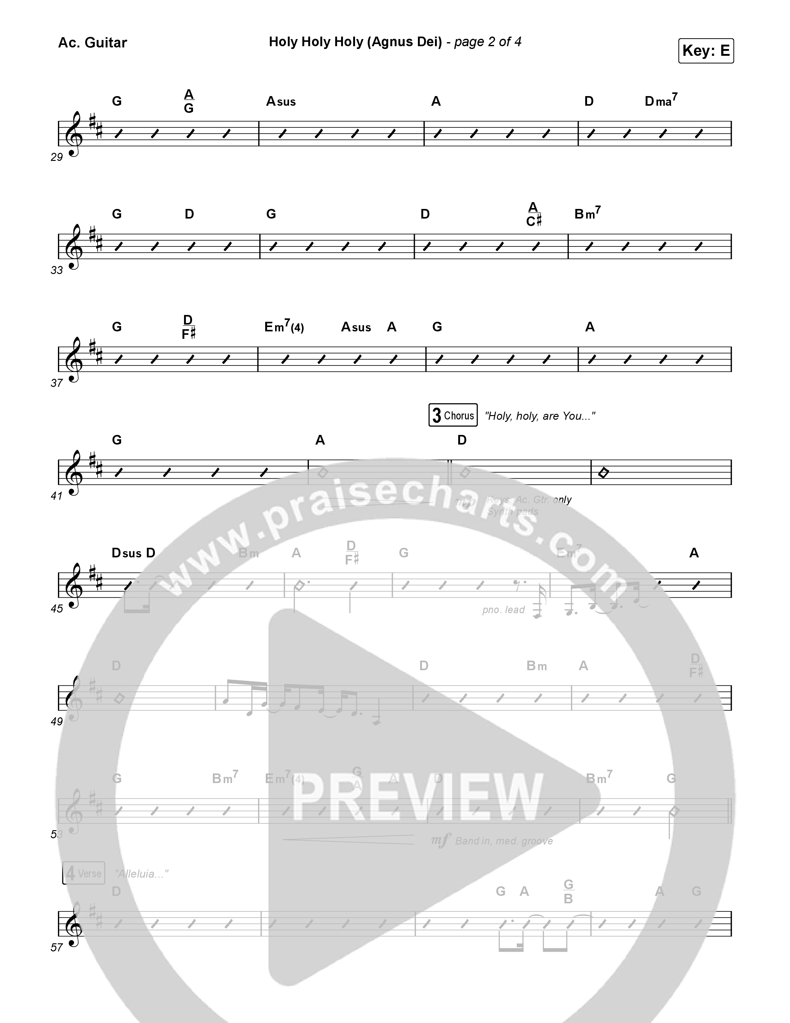 Holy Holy Holy (Agnus Dei) Acoustic Guitar (Rock Springs Worship / Donny Henderson / Laura Schultz / Arr. Matt Summers / Arr. Amber Balltzglier)