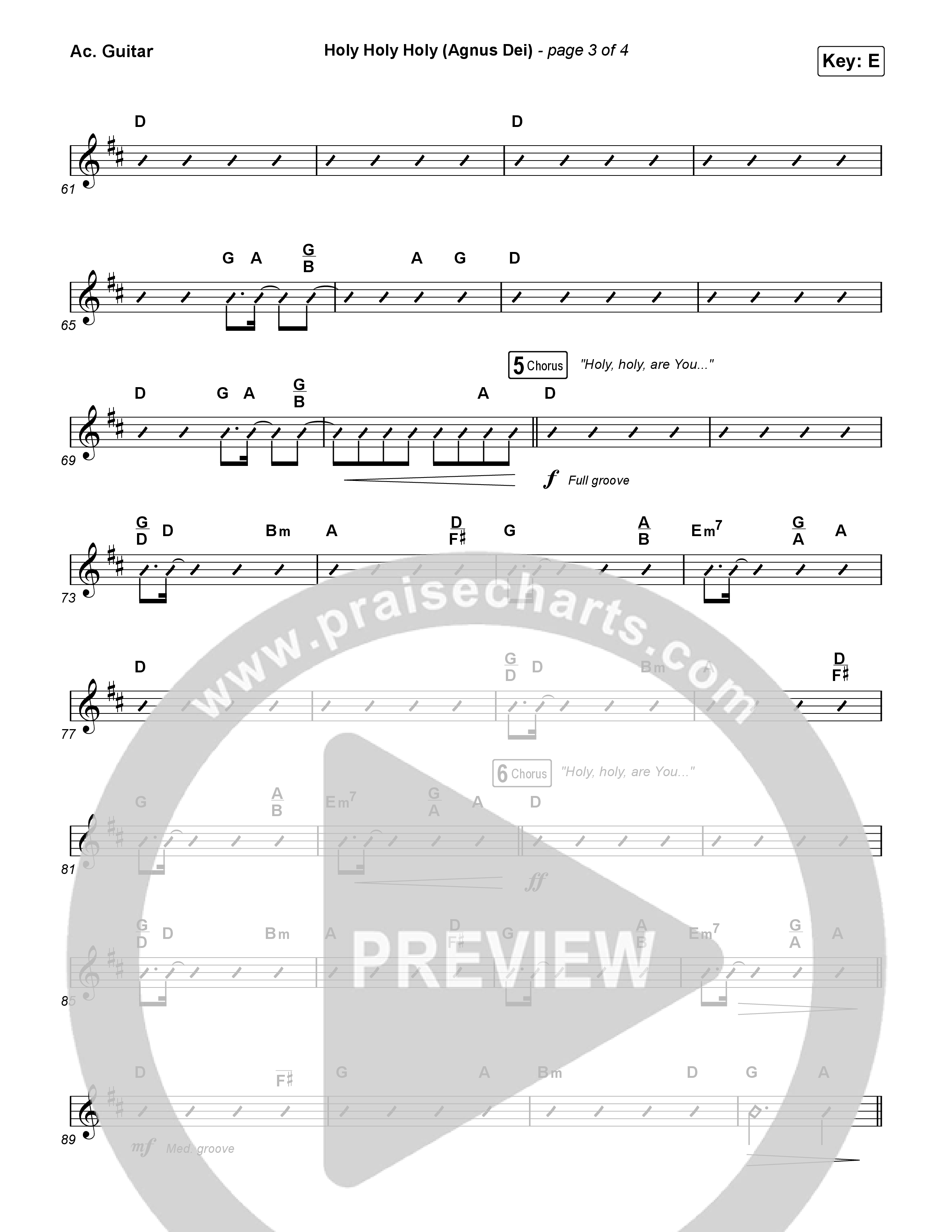 Holy Holy Holy (Agnus Dei) Acoustic Guitar (Rock Springs Worship / Donny Henderson / Laura Schultz / Arr. Matt Summers / Arr. Amber Balltzglier)