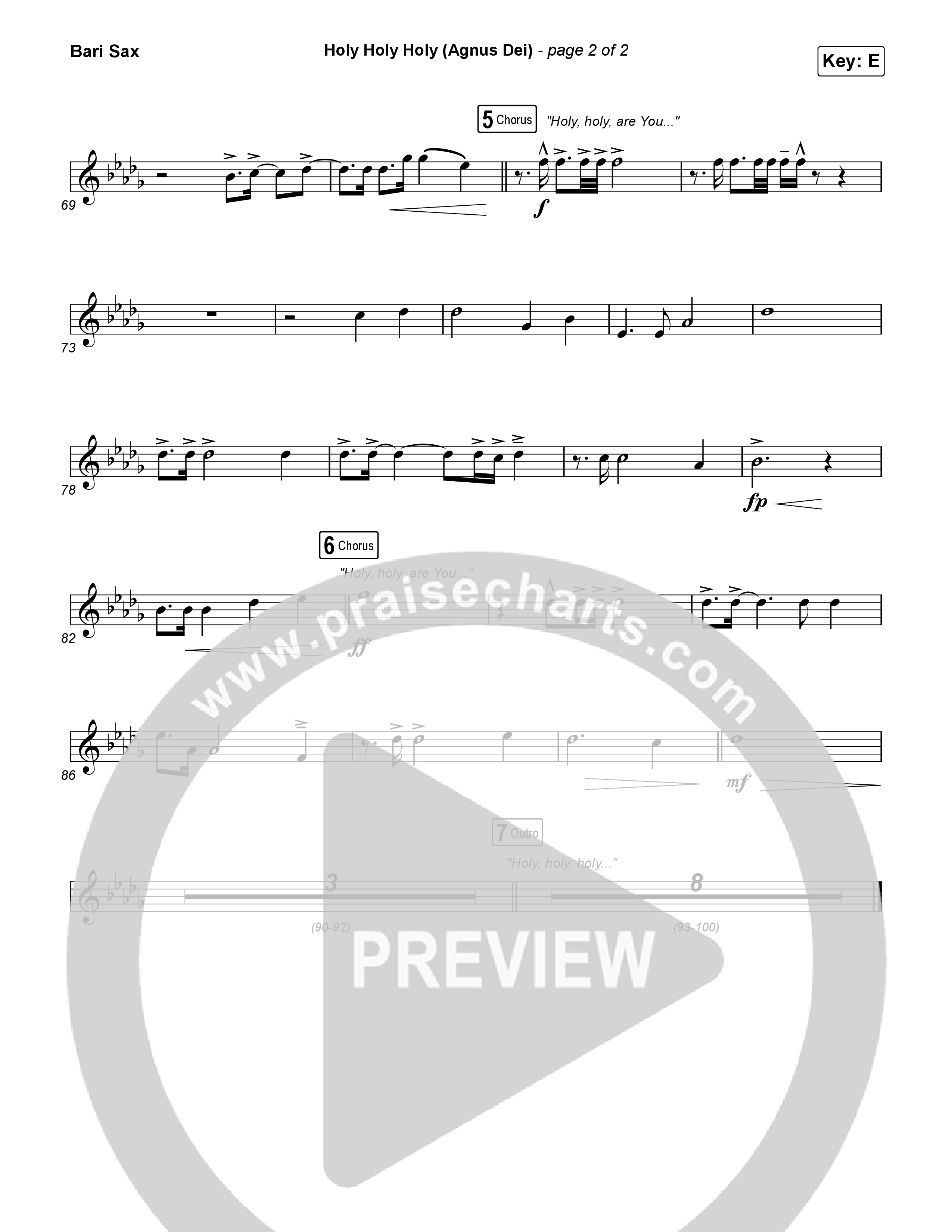 Holy Holy Holy (Agnus Dei) Bari Sax (Rock Springs Worship / Donny Henderson / Laura Schultz / Arr. Matt Summers / Arr. Amber Balltzglier)