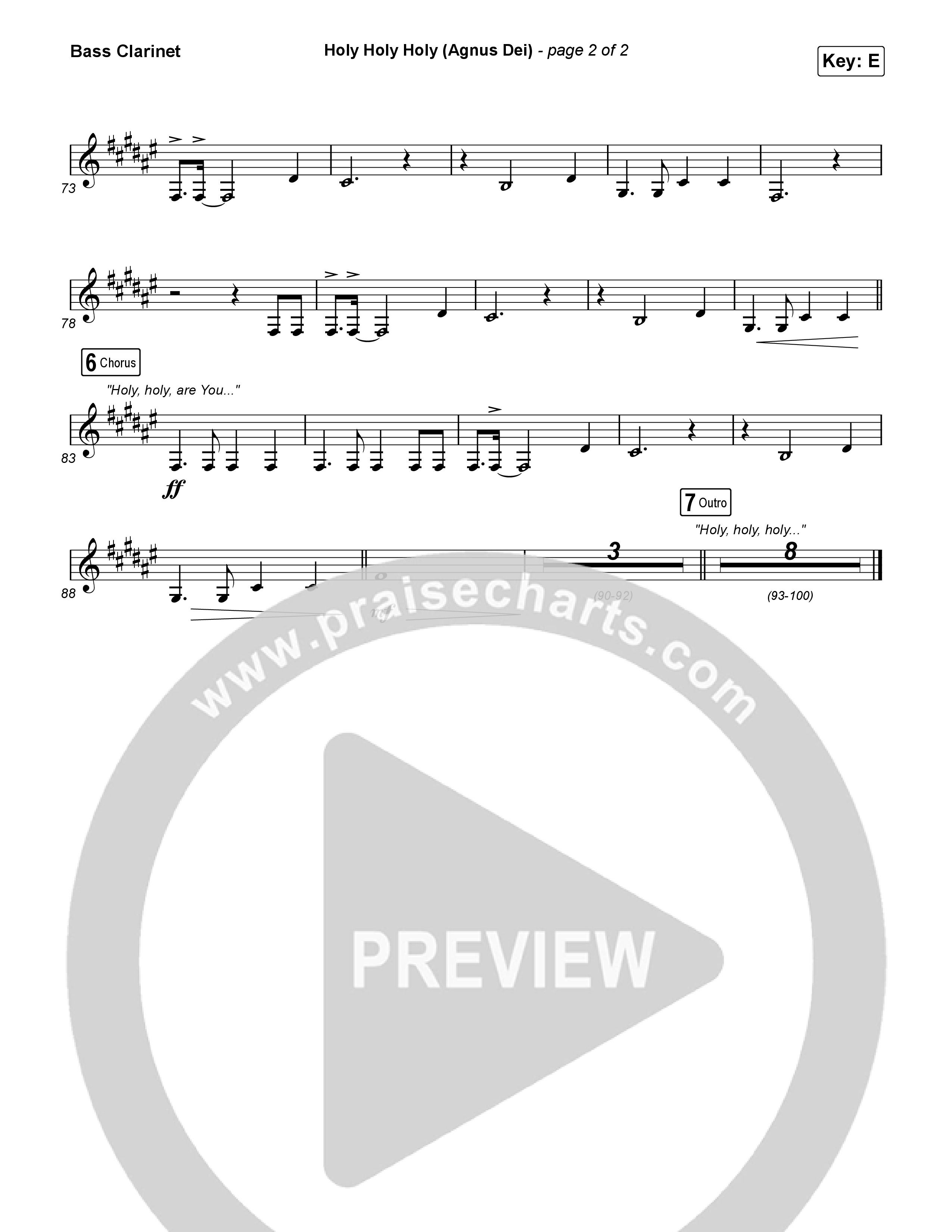 Holy Holy Holy (Agnus Dei) Bass Clarinet (Rock Springs Worship / Donny Henderson / Laura Schultz / Arr. Matt Summers / Arr. Amber Balltzglier)