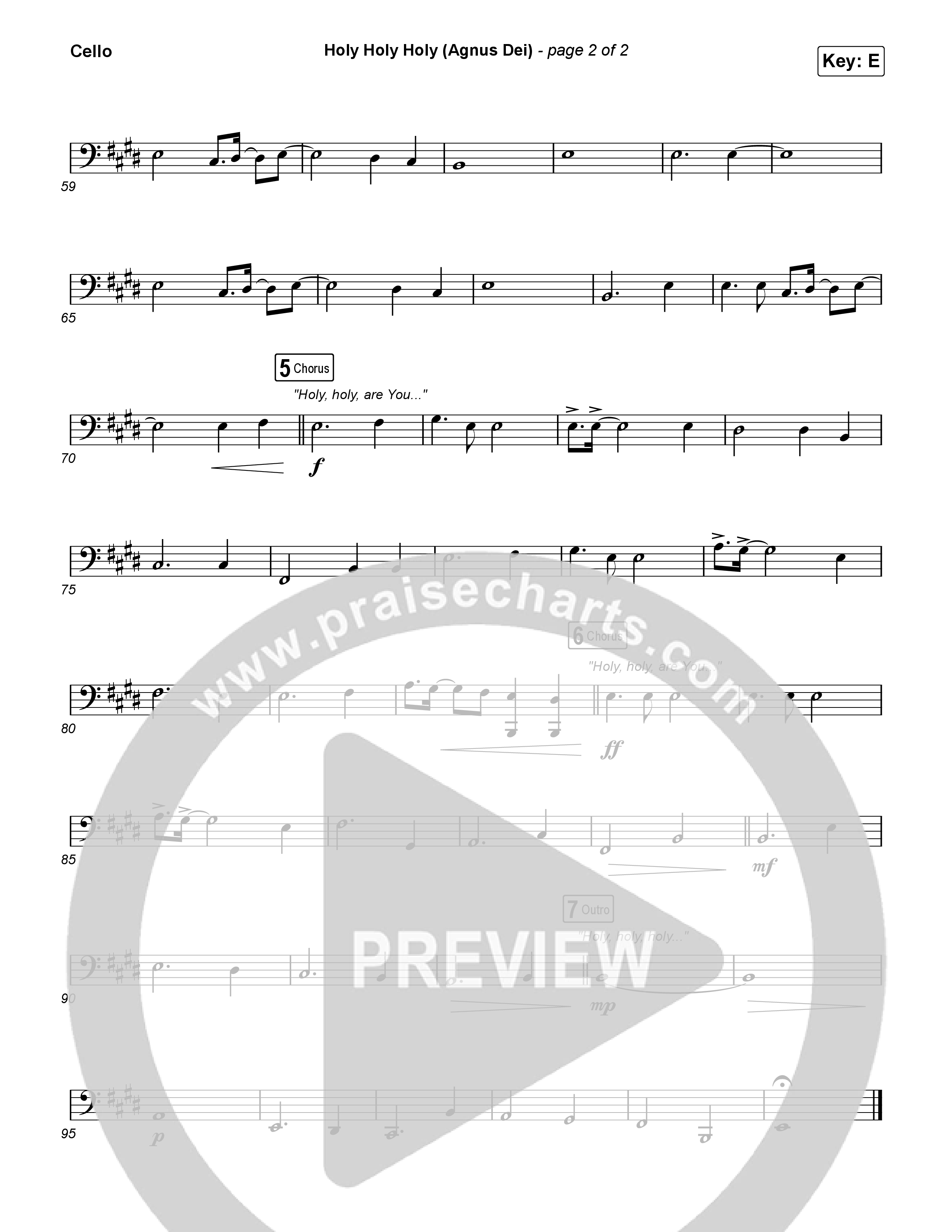 Holy Holy Holy (Agnus Dei) Cello (Rock Springs Worship / Donny Henderson / Laura Schultz / Arr. Matt Summers / Arr. Amber Balltzglier)