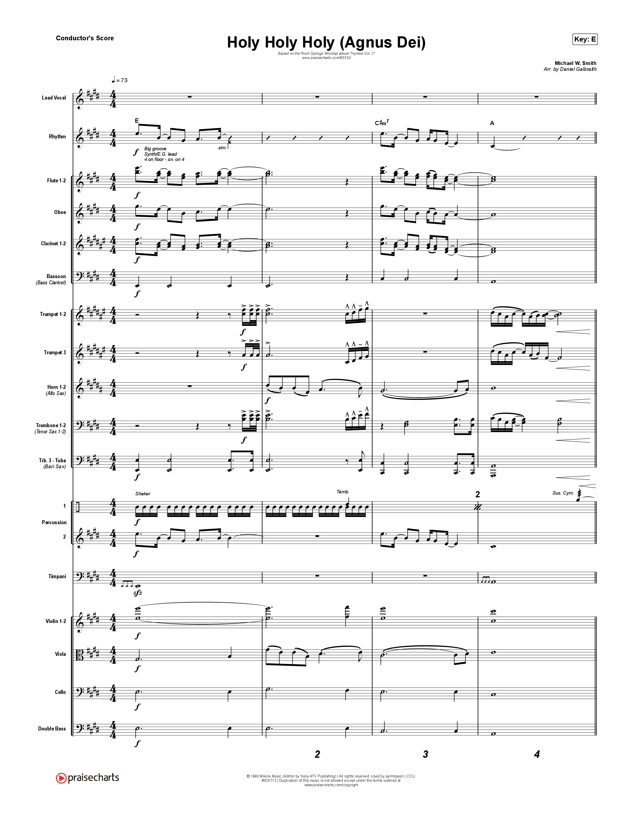 Holy Holy Holy (Agnus Dei) Conductor's Score (Rock Springs Worship / Donny Henderson / Laura Schultz / Arr. Matt Summers / Arr. Amber Balltzglier)