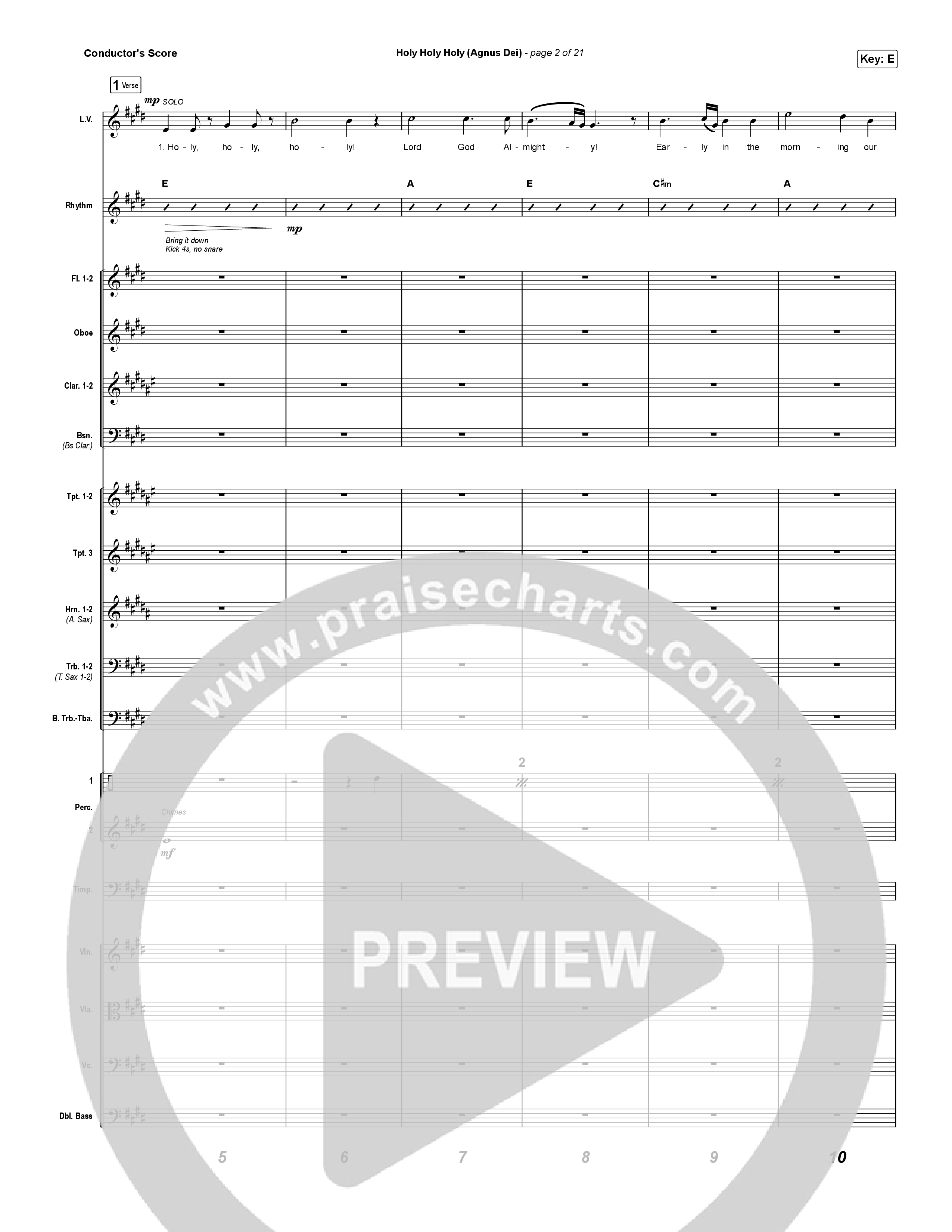 Holy Holy Holy (Agnus Dei) Conductor's Score (Rock Springs Worship / Donny Henderson / Laura Schultz / Arr. Matt Summers / Arr. Amber Balltzglier)