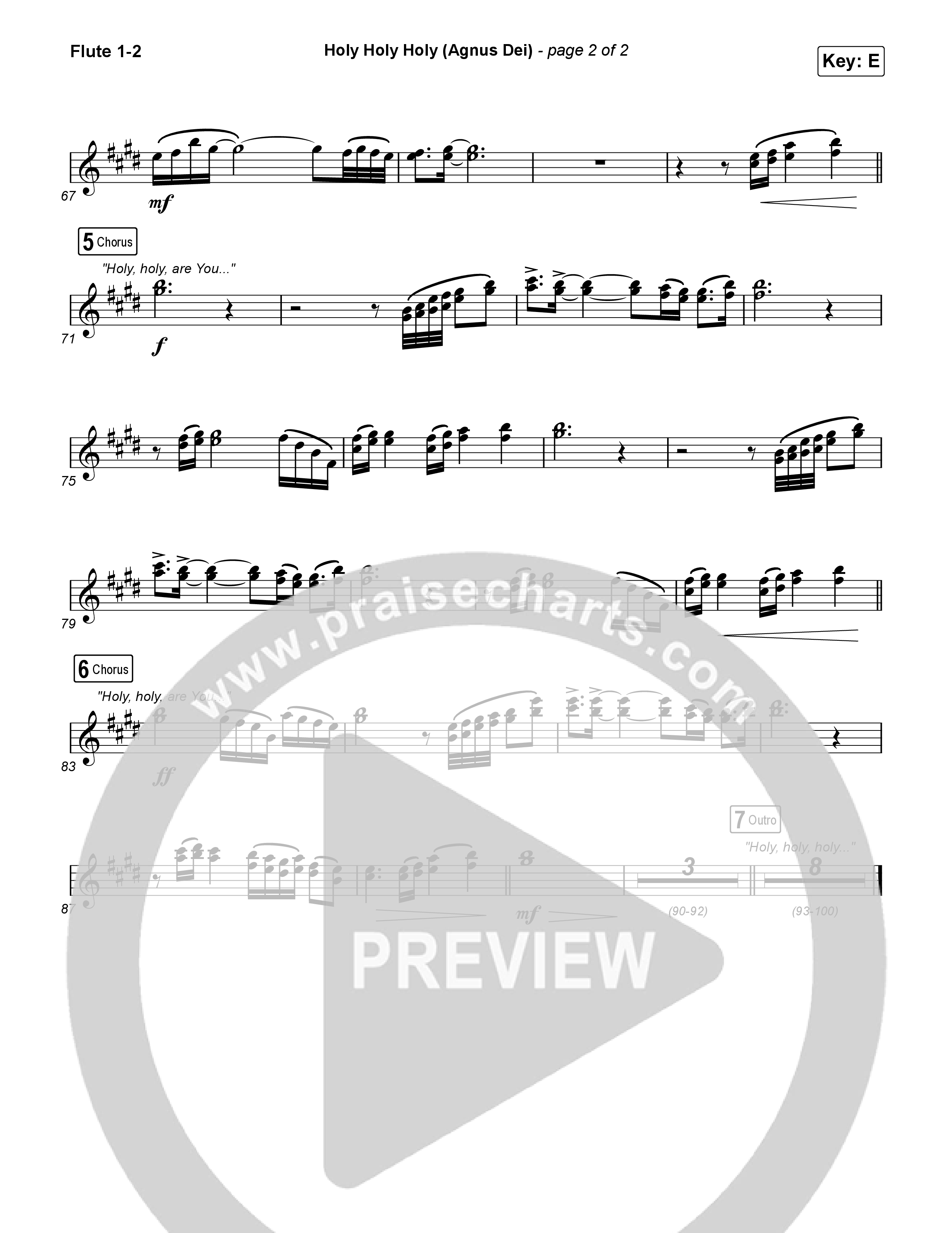 Holy Holy Holy (Agnus Dei) Flute 1,2 (Rock Springs Worship / Donny Henderson / Laura Schultz / Arr. Matt Summers / Arr. Amber Balltzglier)