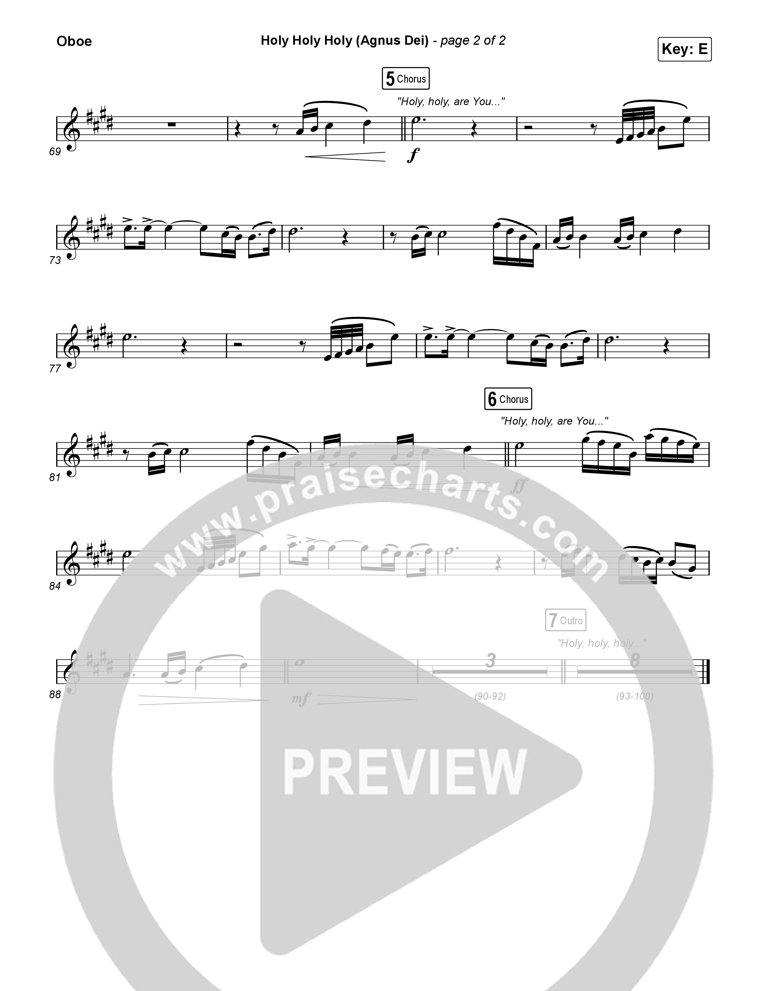 Holy Holy Holy (Agnus Dei) Oboe (Rock Springs Worship / Donny Henderson / Laura Schultz / Arr. Matt Summers / Arr. Amber Balltzglier)