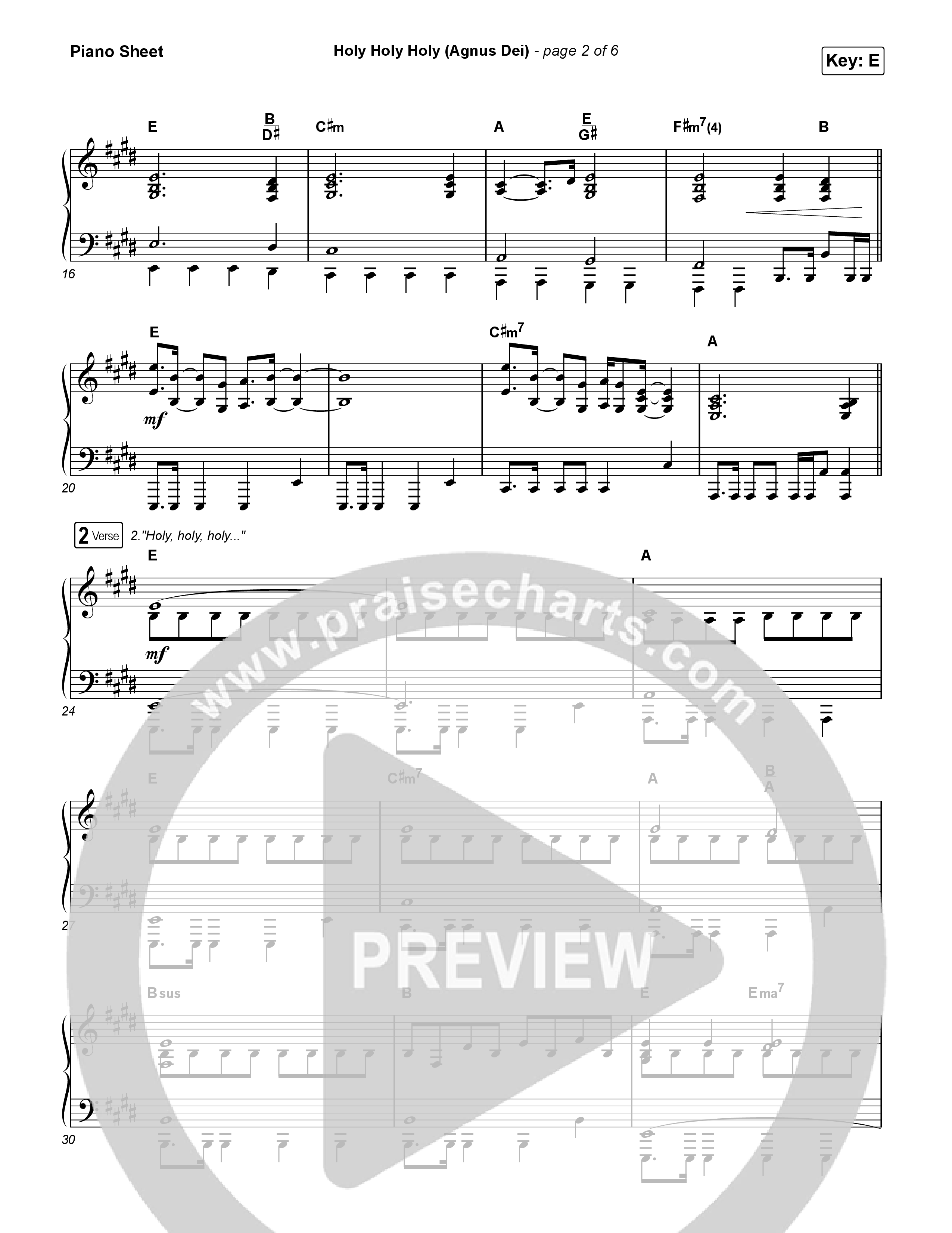 Holy Holy Holy (Agnus Dei) Piano Sheet (Rock Springs Worship / Donny Henderson / Laura Schultz / Arr. Matt Summers / Arr. Amber Balltzglier)