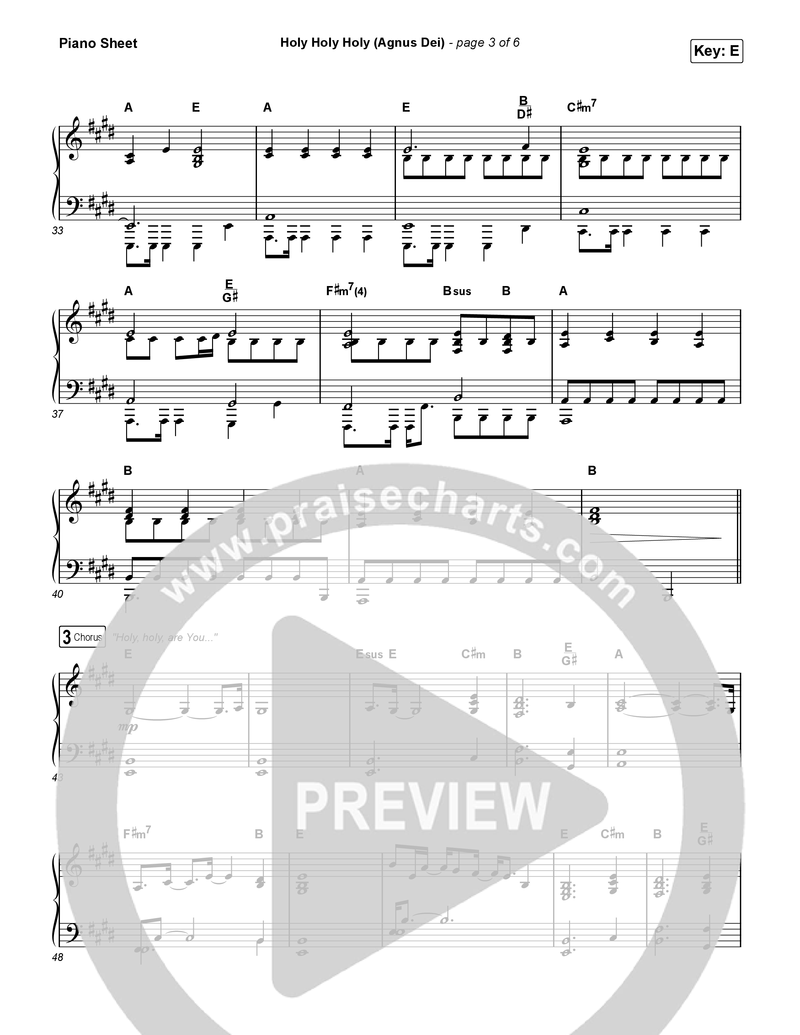 Holy Holy Holy (Agnus Dei) Piano Sheet (Rock Springs Worship / Donny Henderson / Laura Schultz / Arr. Matt Summers / Arr. Amber Balltzglier)