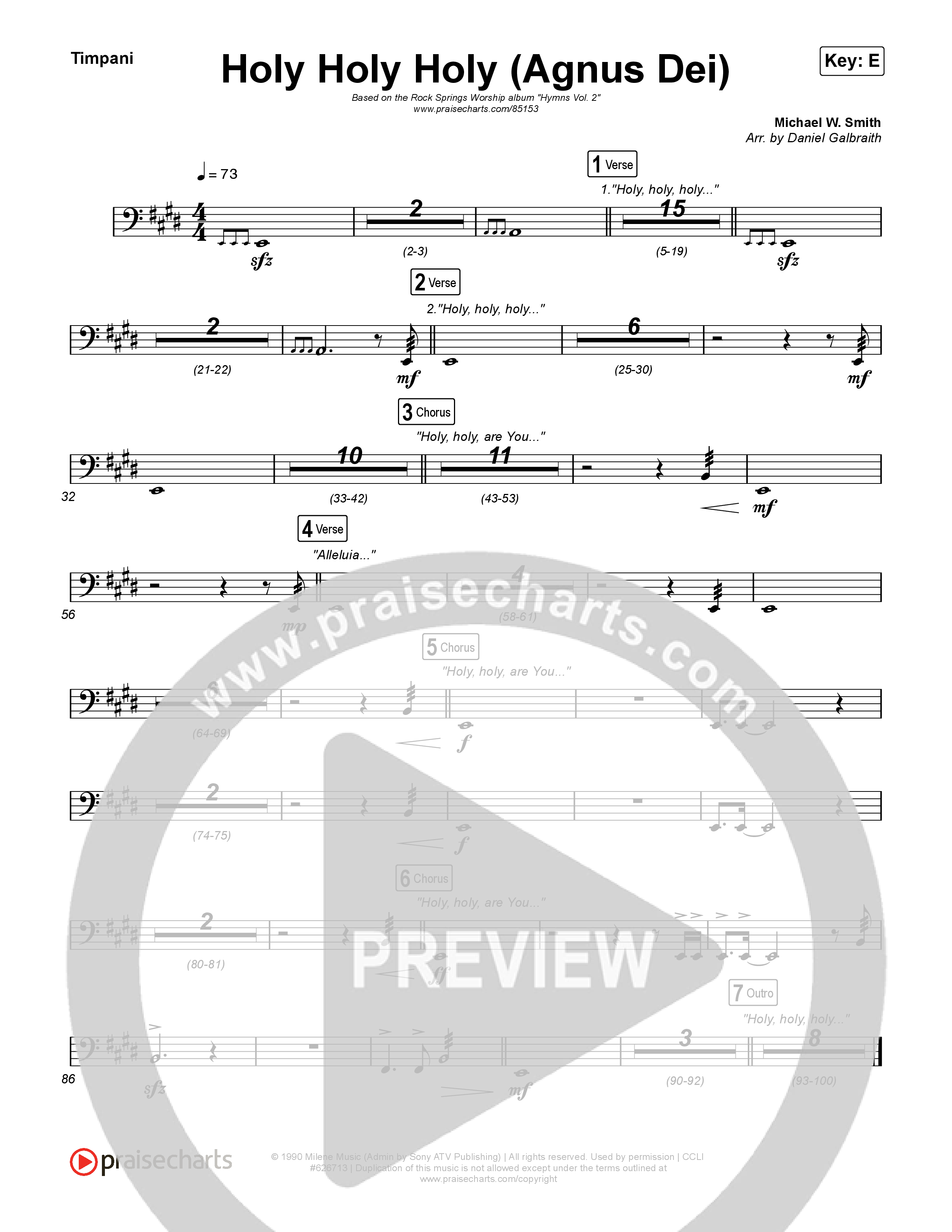Holy Holy Holy (Agnus Dei) Timpani (Rock Springs Worship / Donny Henderson / Laura Schultz / Arr. Matt Summers / Arr. Amber Balltzglier)