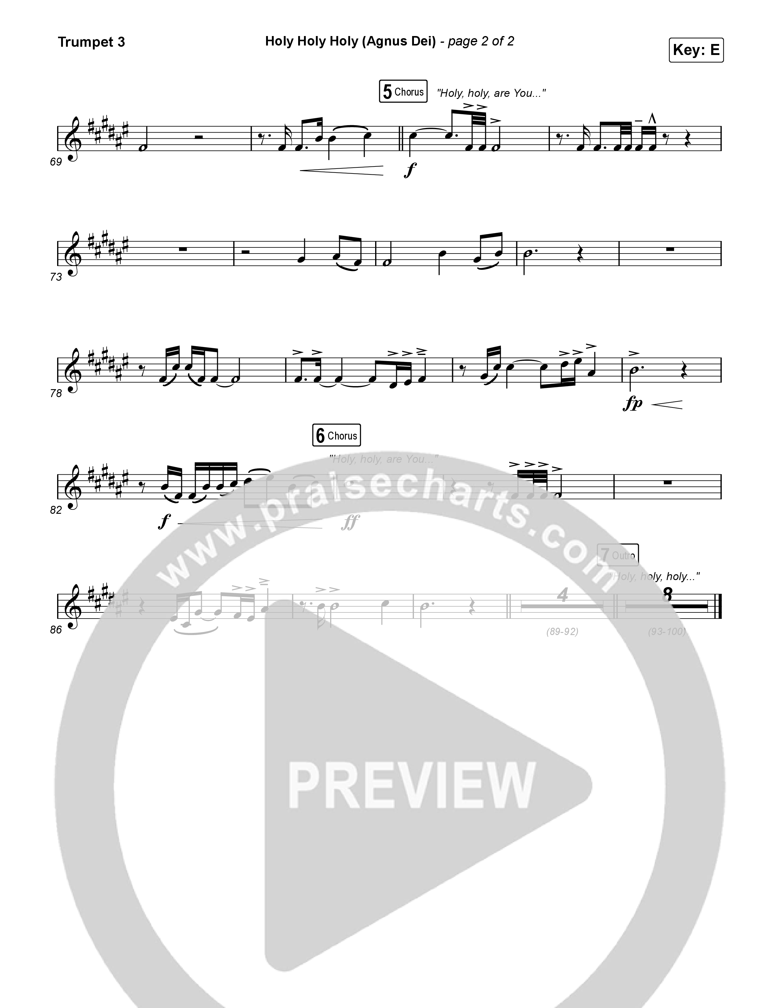 Holy Holy Holy (Agnus Dei) Trumpet 3 (Rock Springs Worship / Donny Henderson / Laura Schultz / Arr. Matt Summers / Arr. Amber Balltzglier)