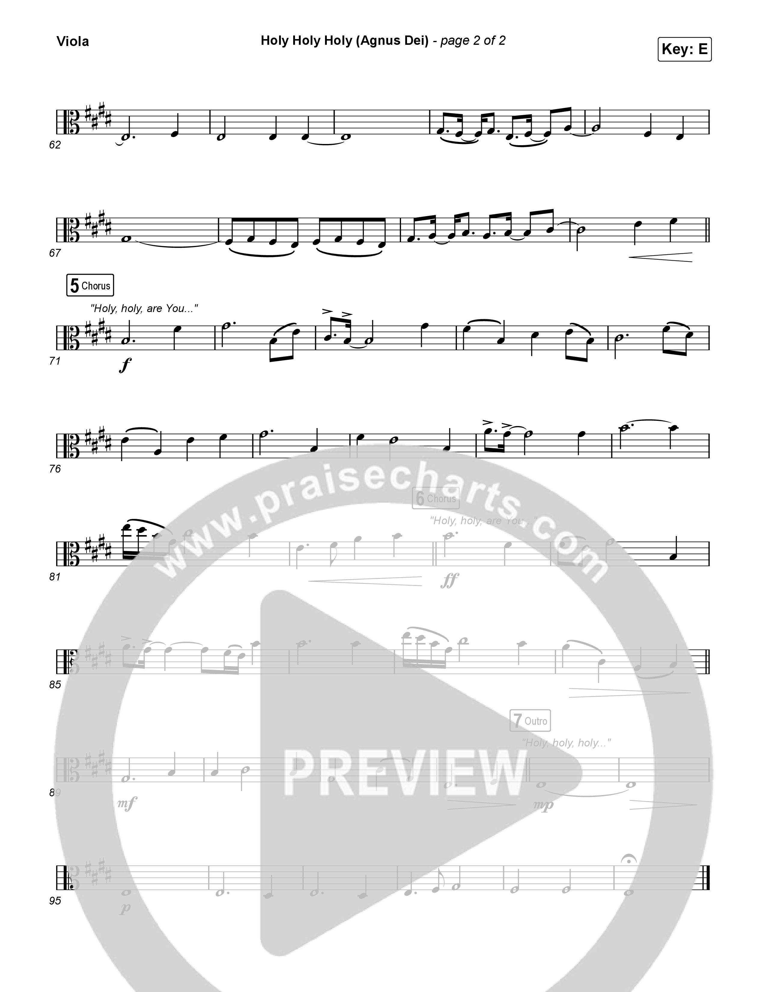 Holy Holy Holy (Agnus Dei) Viola (Rock Springs Worship / Donny Henderson / Laura Schultz / Arr. Matt Summers / Arr. Amber Balltzglier)
