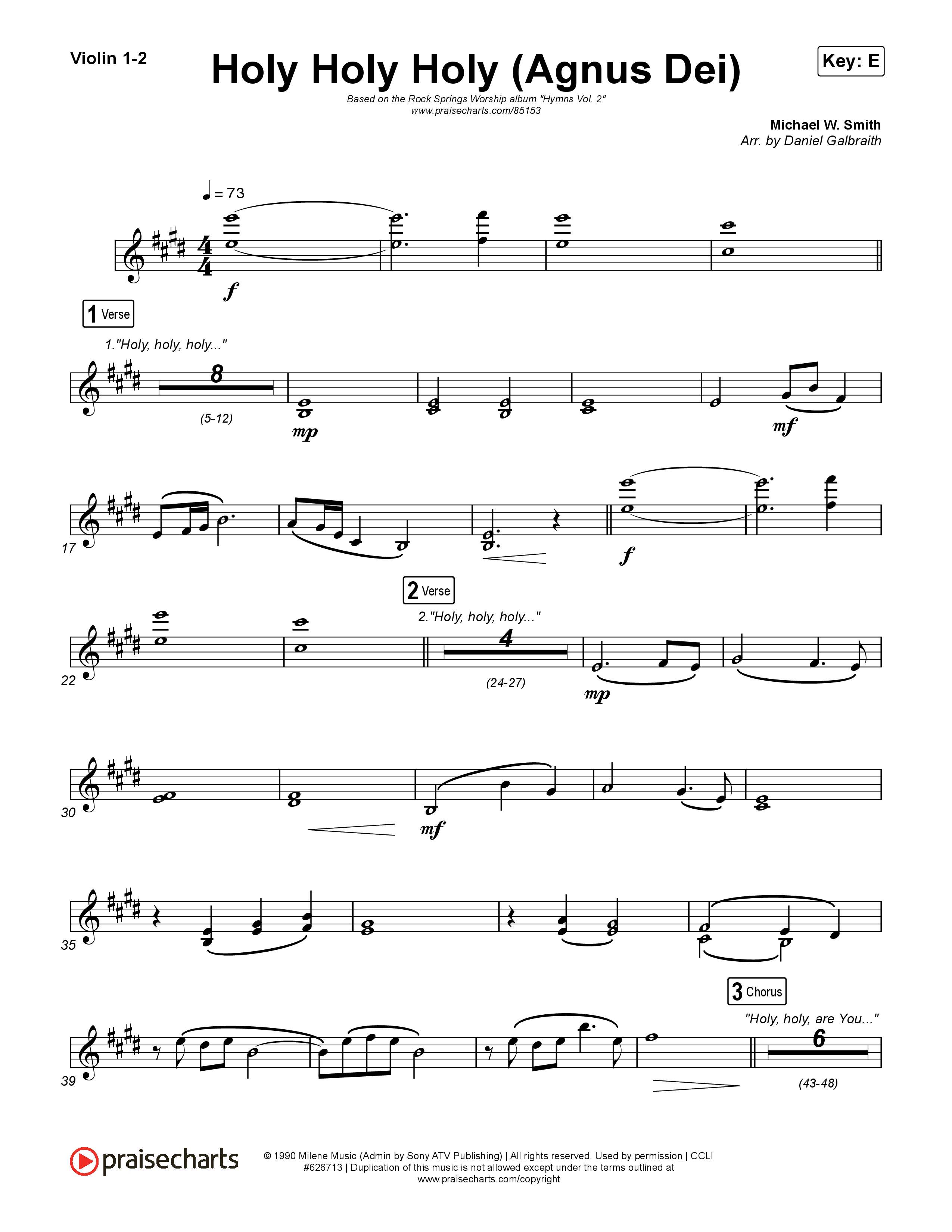 Holy Holy Holy (Agnus Dei) String Pack (Rock Springs Worship / Donny Henderson / Laura Schultz / Arr. Matt Summers / Arr. Amber Balltzglier)