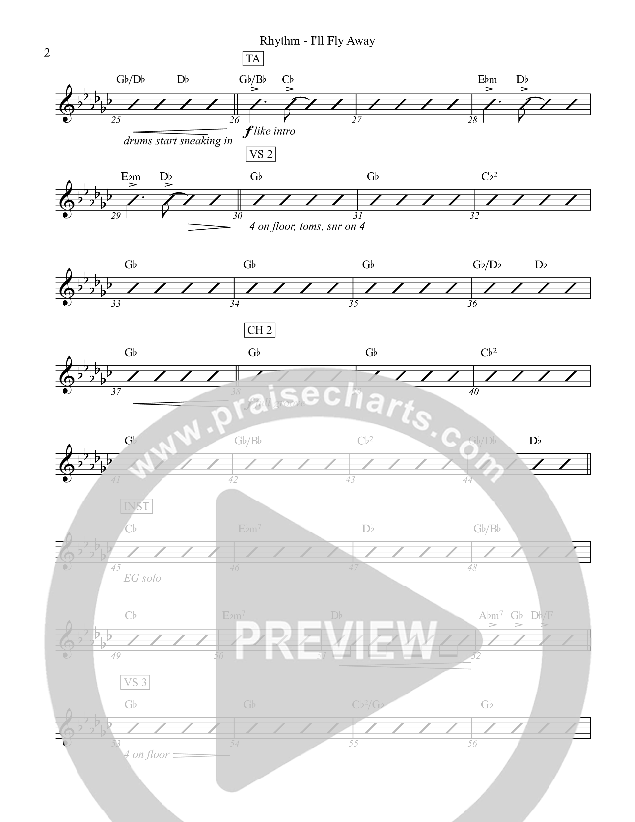 I'll Fly Away Rhythm Chart (Rock Springs Worship / Heath Balltzglier / Arr. Matt Summers / Arr. Amber Balltzglier)