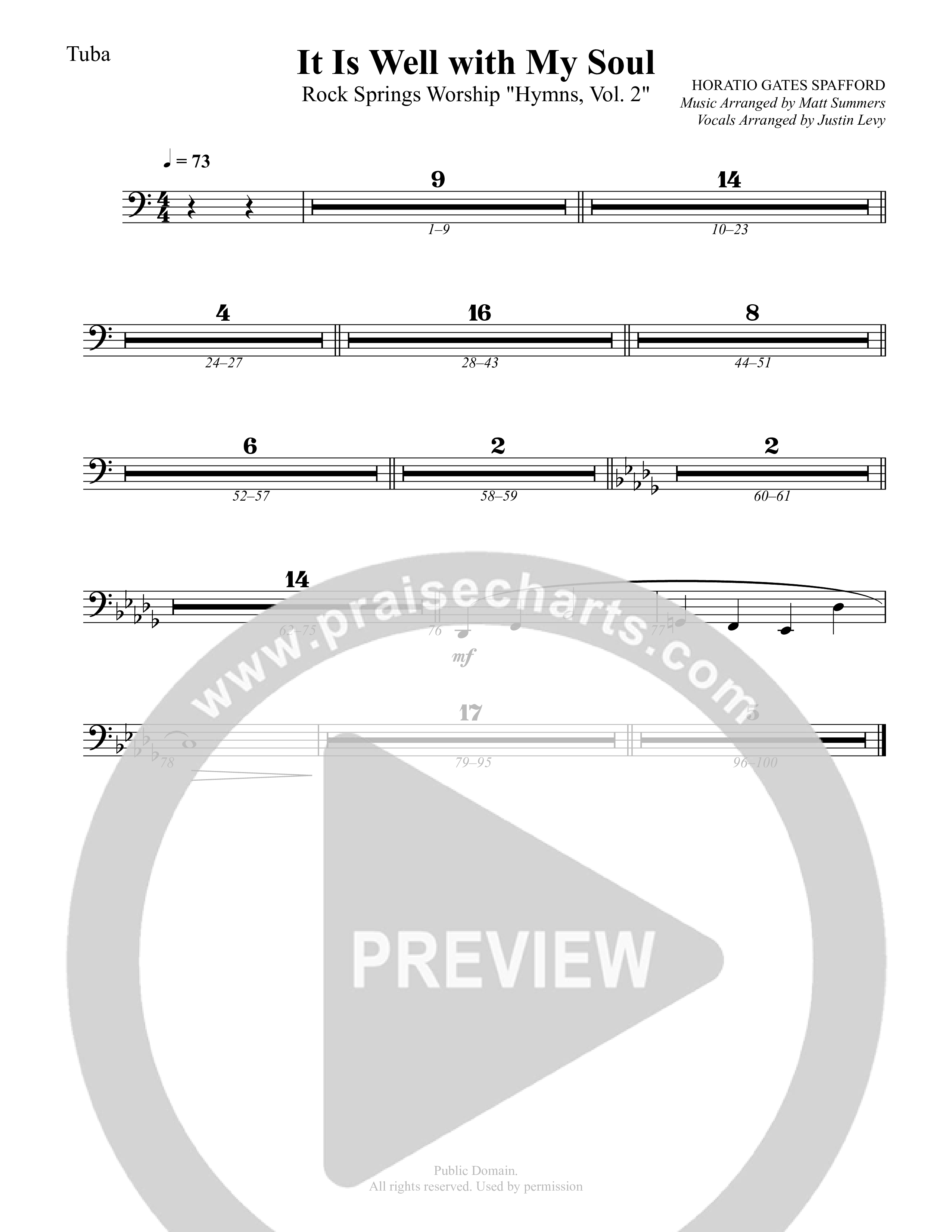 It Is Well With My Soul Tuba (Rock Springs Worship / TaRanda Greene / Arr. Matt Summers / Arr. Justin Levy)