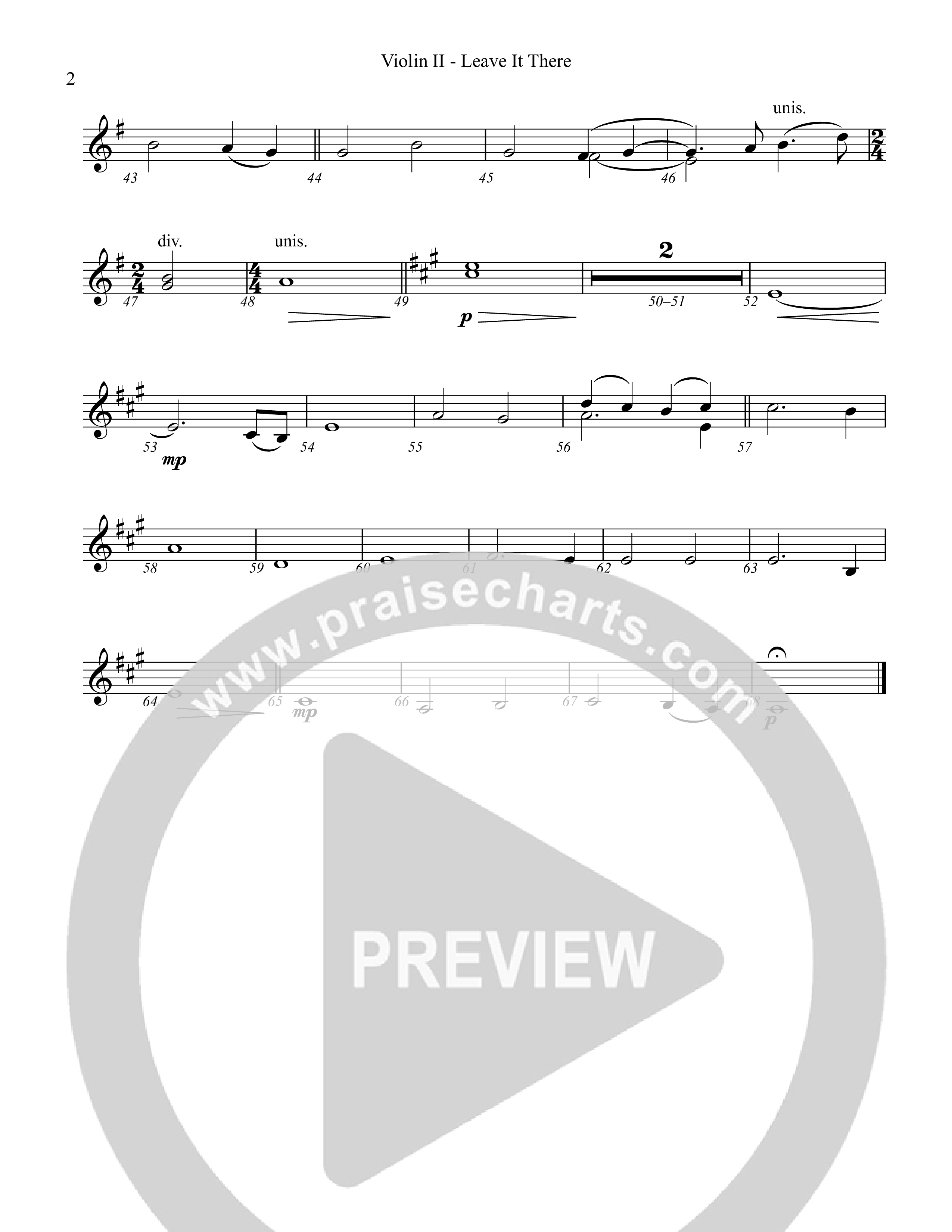 Leave It There Violin 2 (Rock Springs Worship / Donny Henderson / Arr. Matt Summers / Arr. Amber Balltzglier)