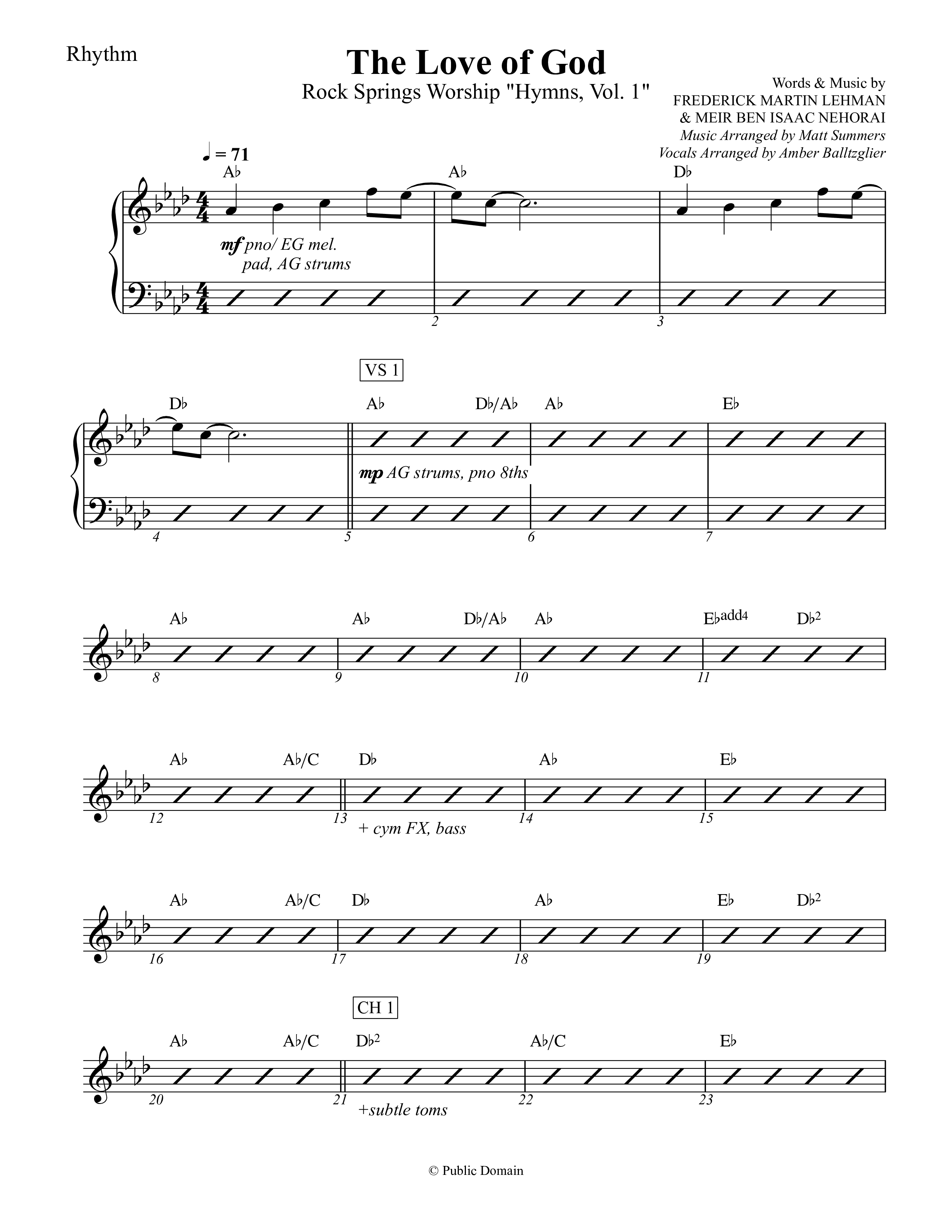 The Love Of God Rhythm Chart (Rock Springs Worship / Emma Heil / Arr. Matt Summers / Arr. Amber Balltzglier)