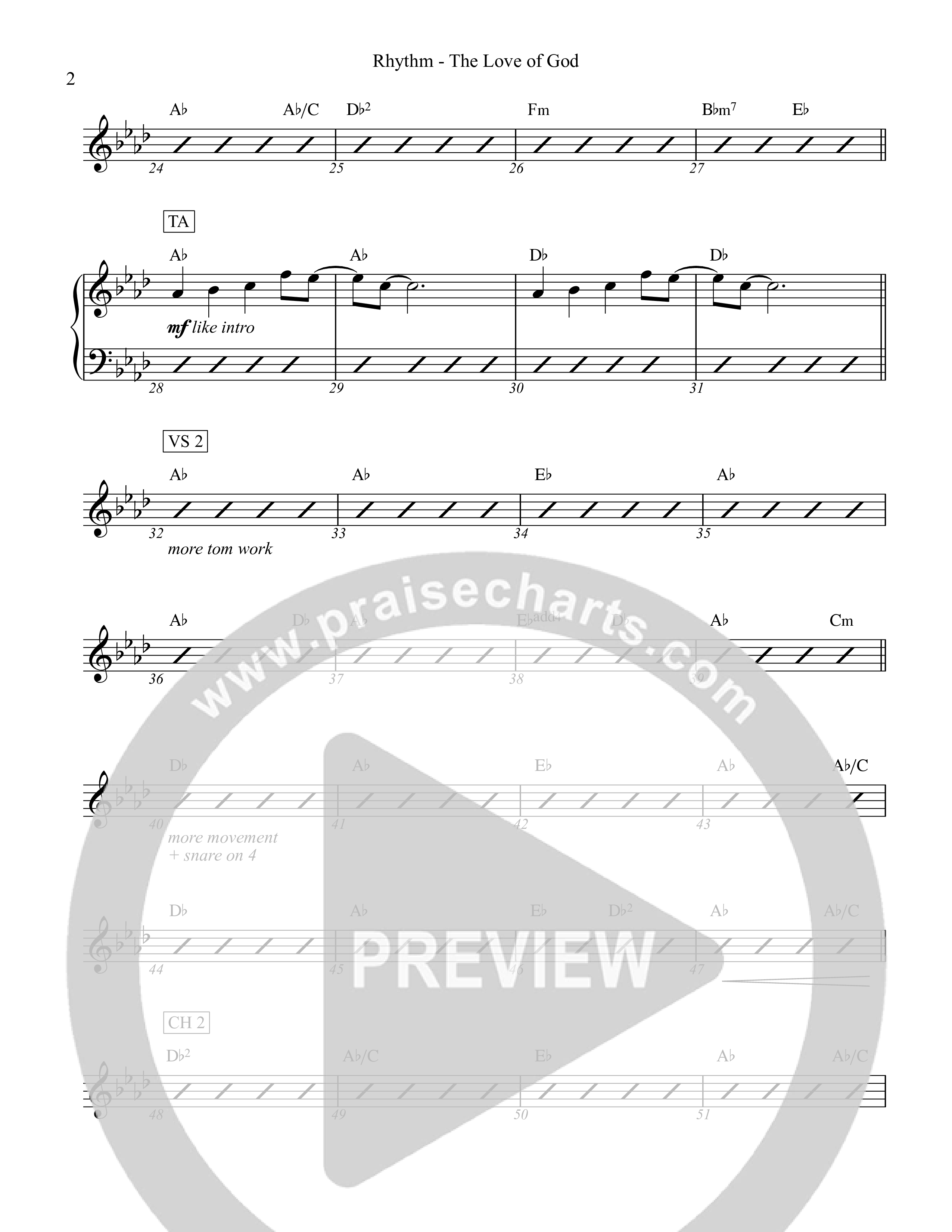 The Love Of God Rhythm Chart (Rock Springs Worship / Emma Heil / Arr. Matt Summers / Arr. Amber Balltzglier)