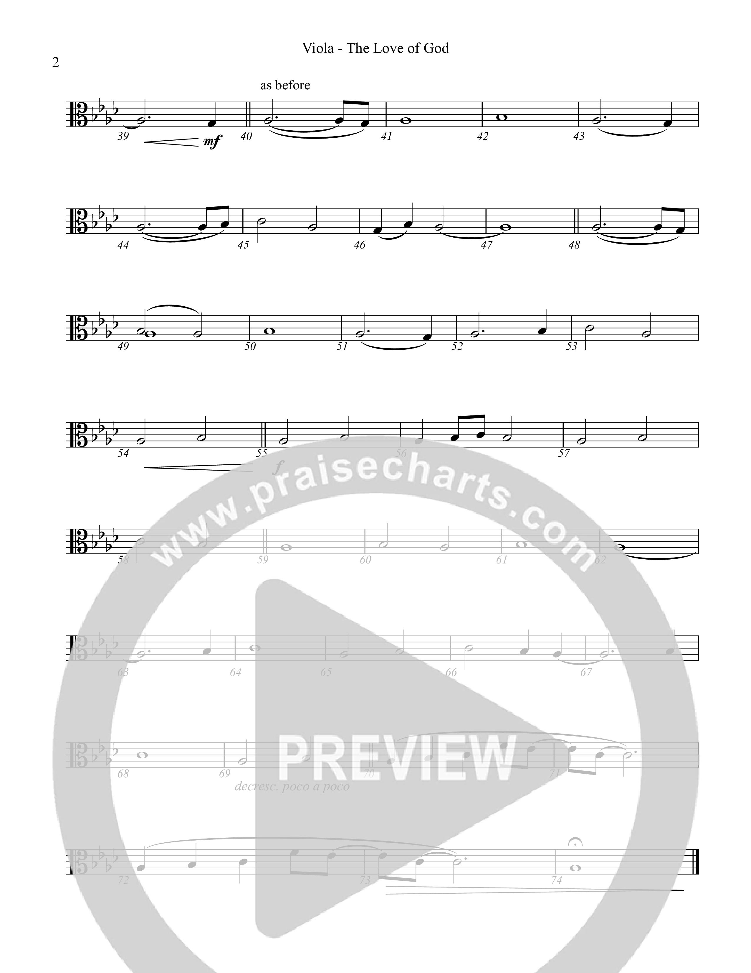 The Love Of God Viola (Rock Springs Worship / Emma Heil / Arr. Matt Summers / Arr. Amber Balltzglier)