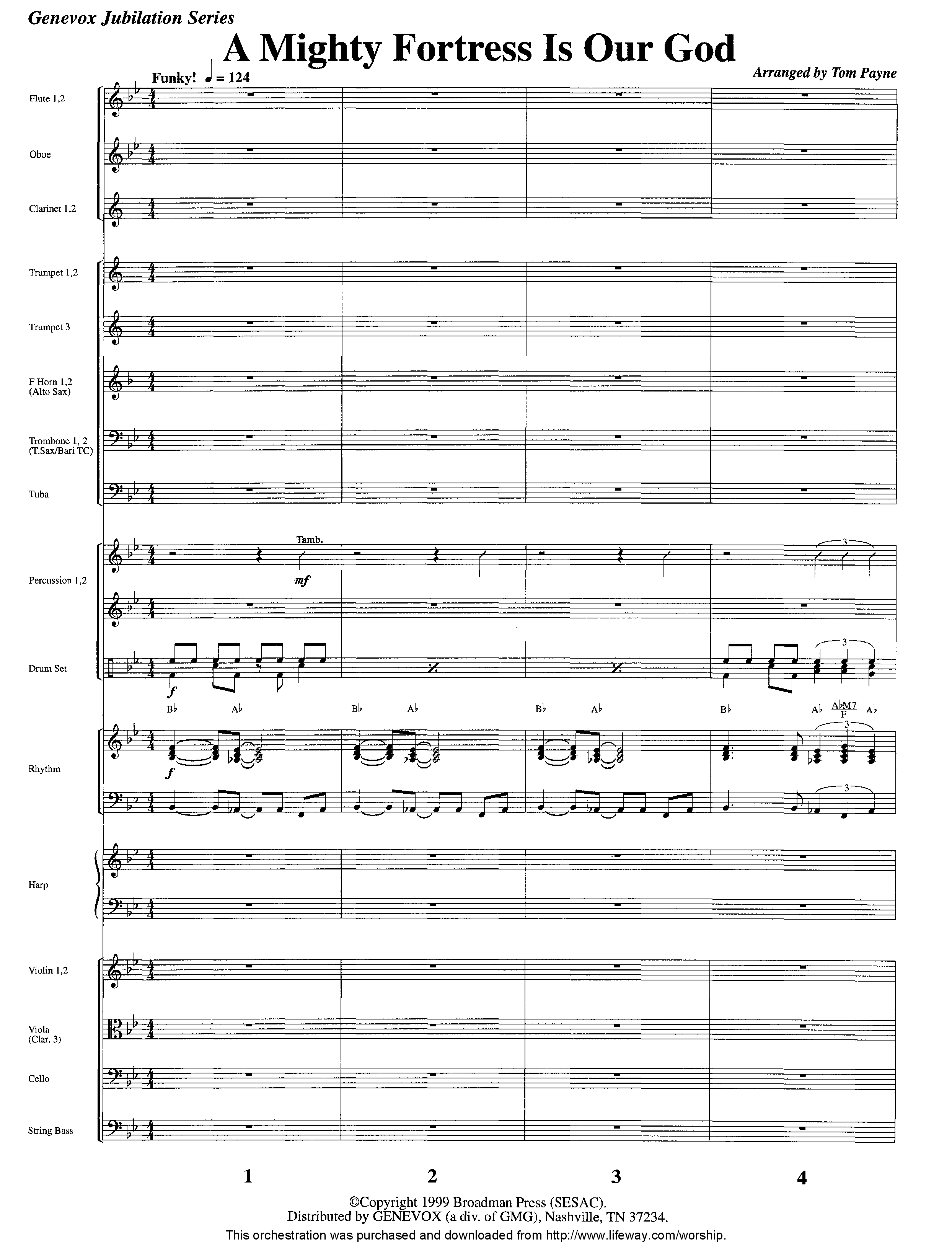 A Mighty Fortress Is Our God (Instrumental) Orchestration (Lifeway Worship / Arr. Tom Payne / Arr. Jeff Cranfill)