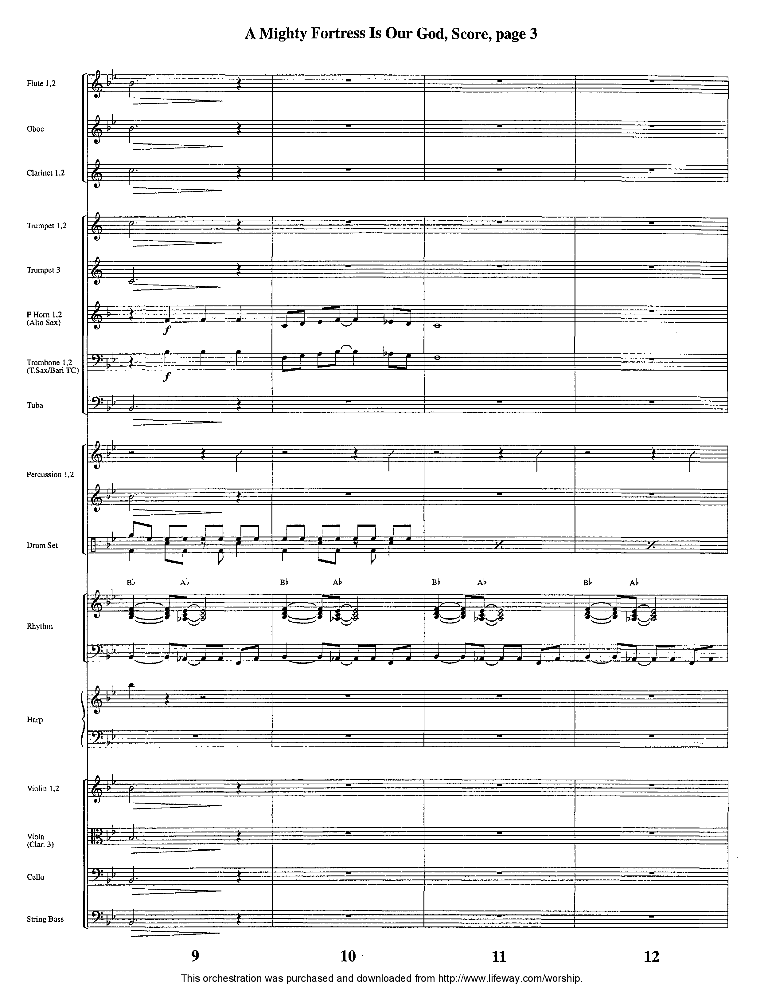 A Mighty Fortress Is Our God (Instrumental) Orchestration (Lifeway Worship / Arr. Tom Payne / Arr. Jeff Cranfill)