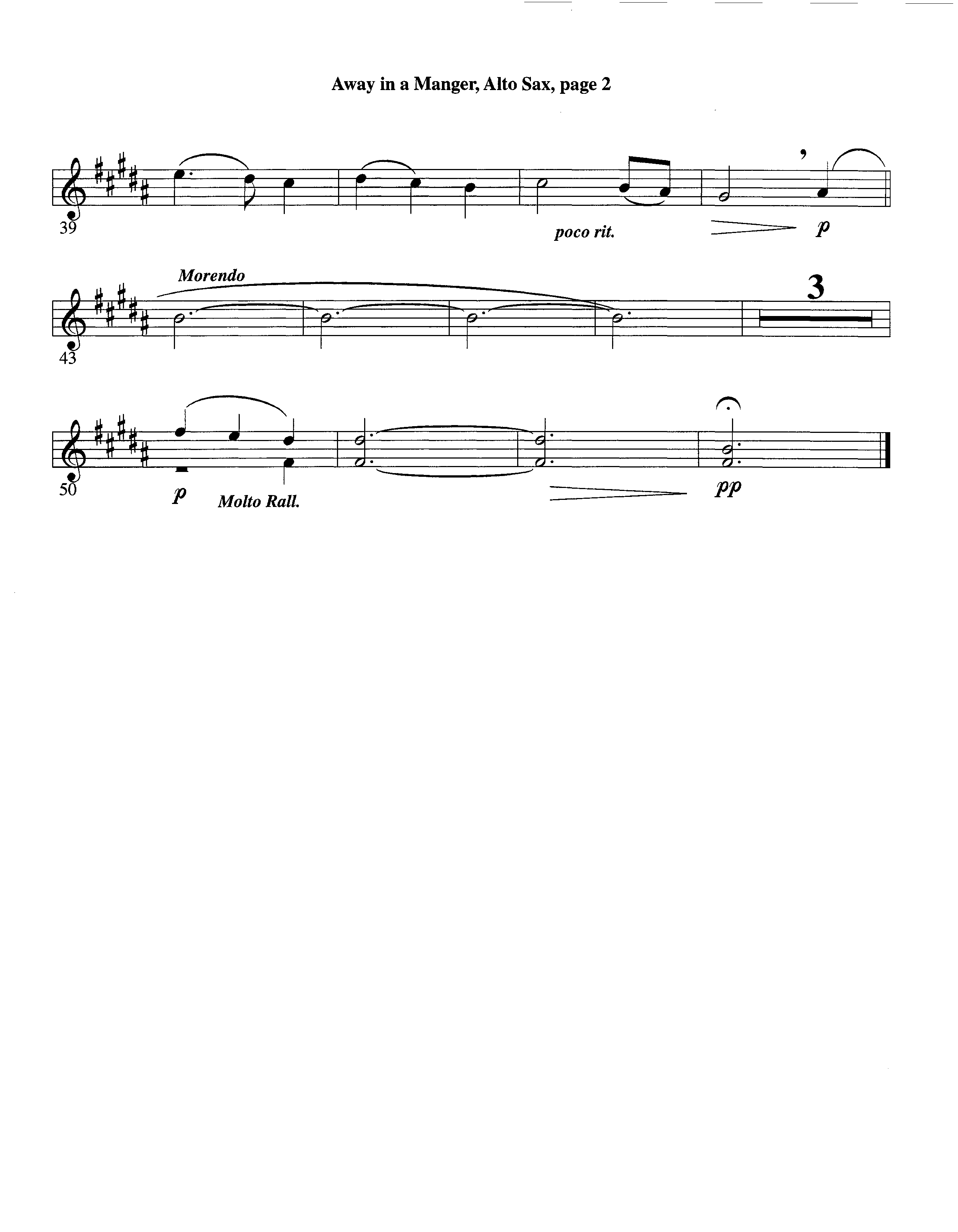 Away In A Manger (Instrumental) Alto Sax (Lifeway Worship / Arr. Ed Hogan)