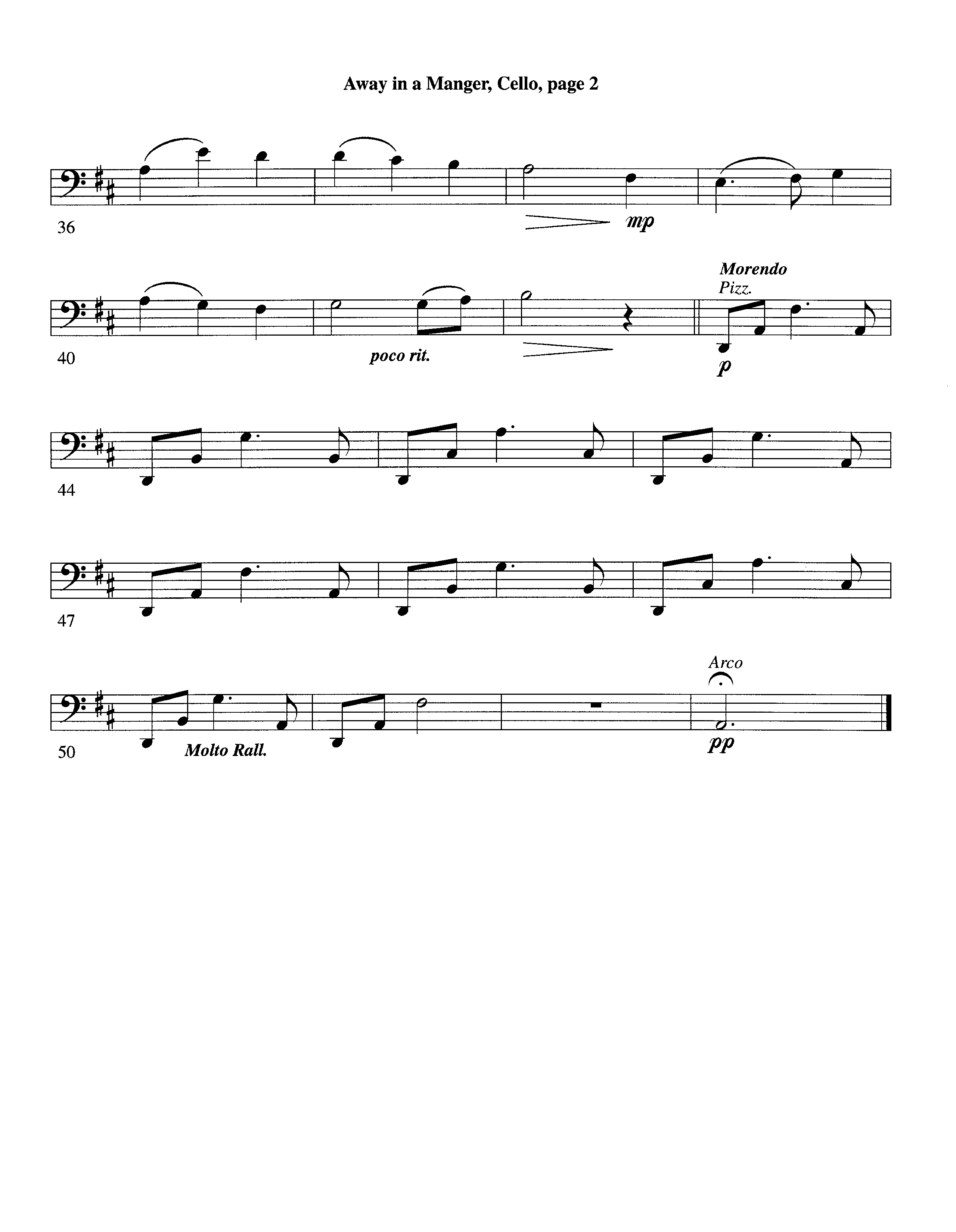 Away In A Manger (Instrumental) Cello (Lifeway Worship / Arr. Ed Hogan)