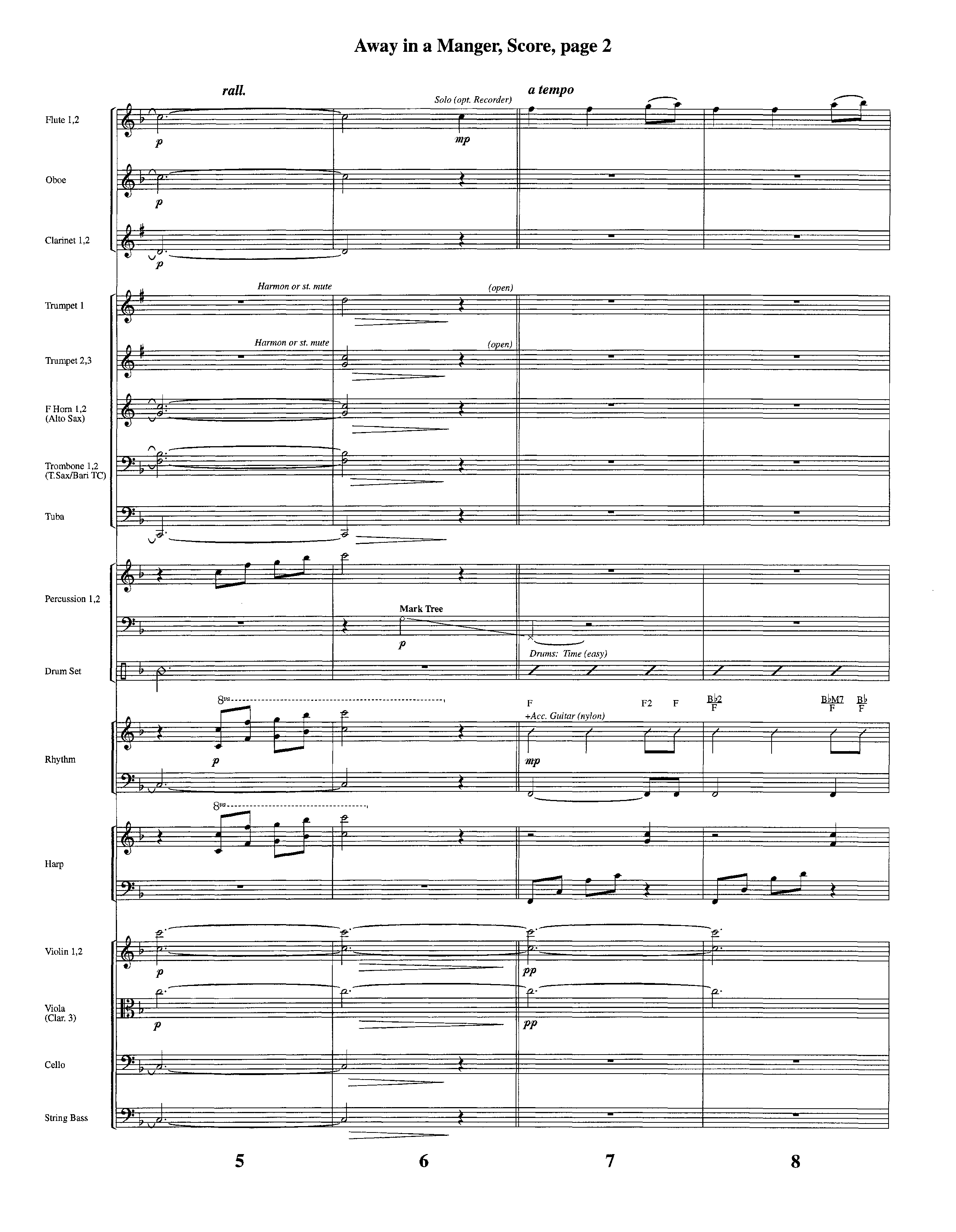 Away In A Manger (Instrumental) Conductor's Score (Lifeway Worship / Arr. Ed Hogan)