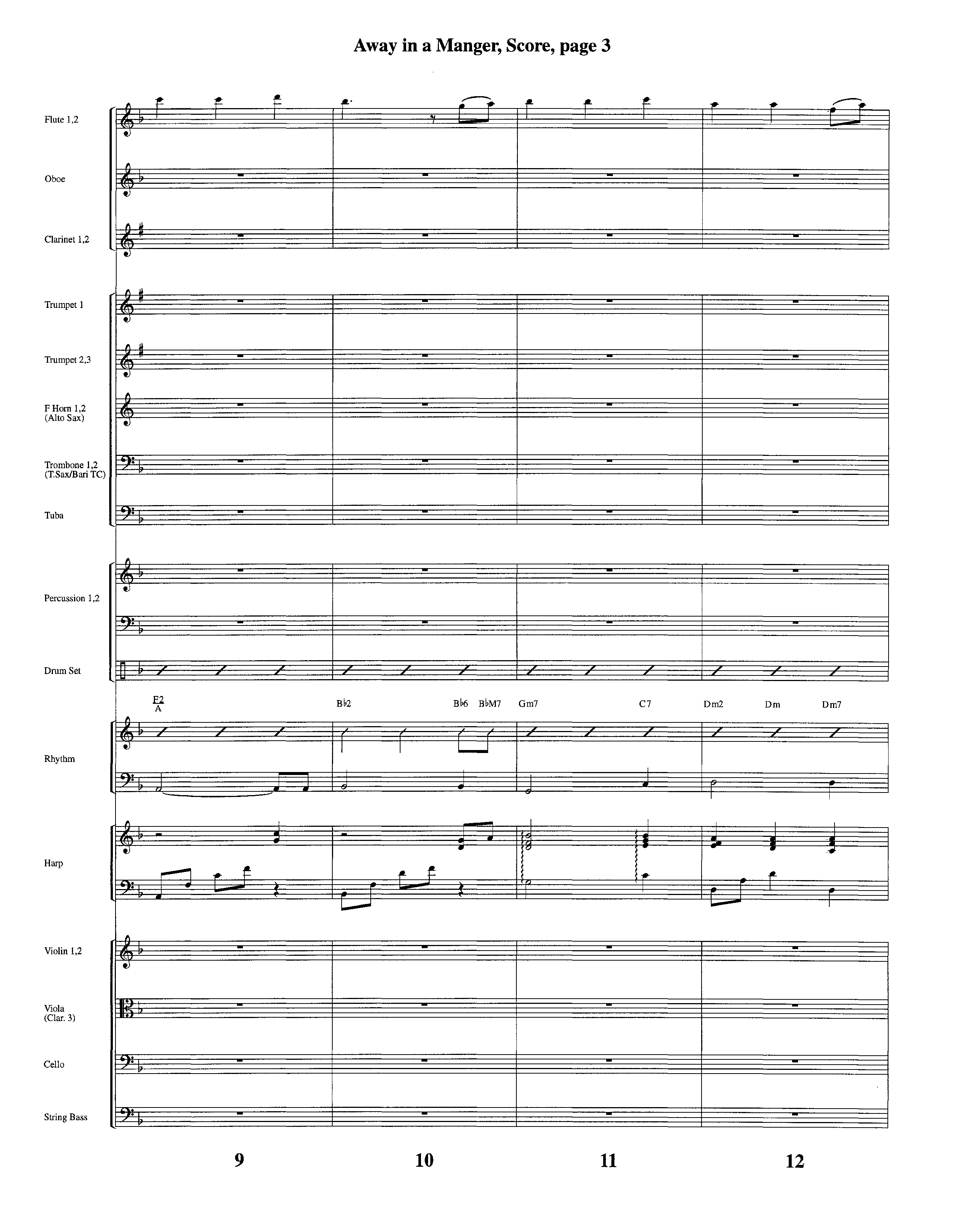 Away In A Manger (Instrumental) Conductor's Score (Lifeway Worship / Arr. Ed Hogan)