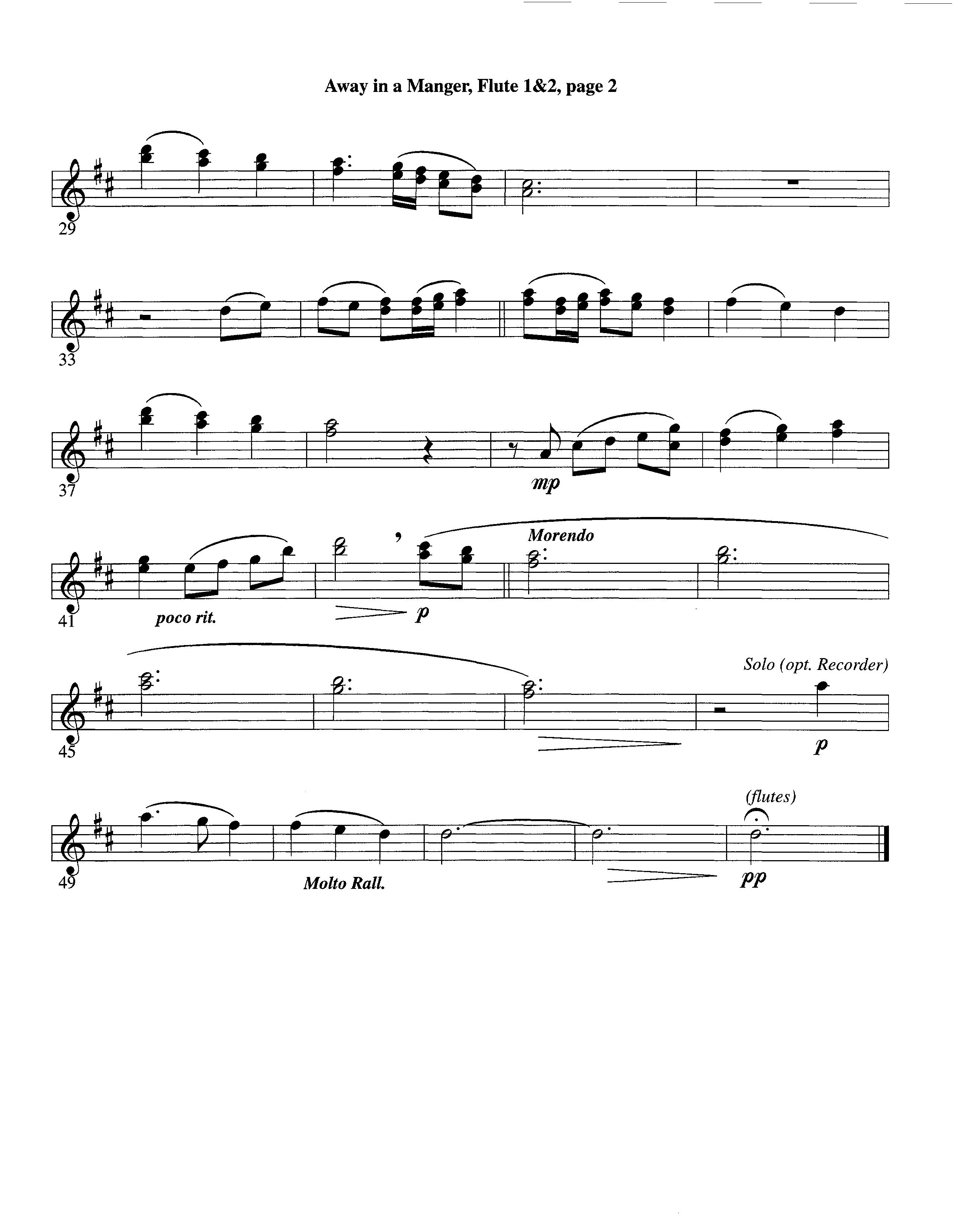 Away In A Manger (Instrumental) Flute 1/2 (Lifeway Worship / Arr. Ed Hogan)