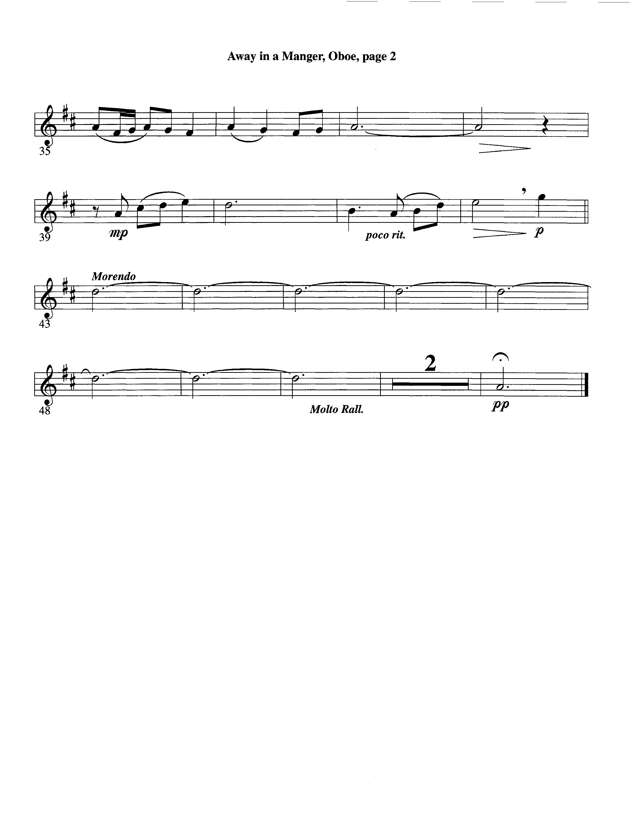 Away In A Manger (Instrumental) Oboe (Lifeway Worship / Arr. Ed Hogan)