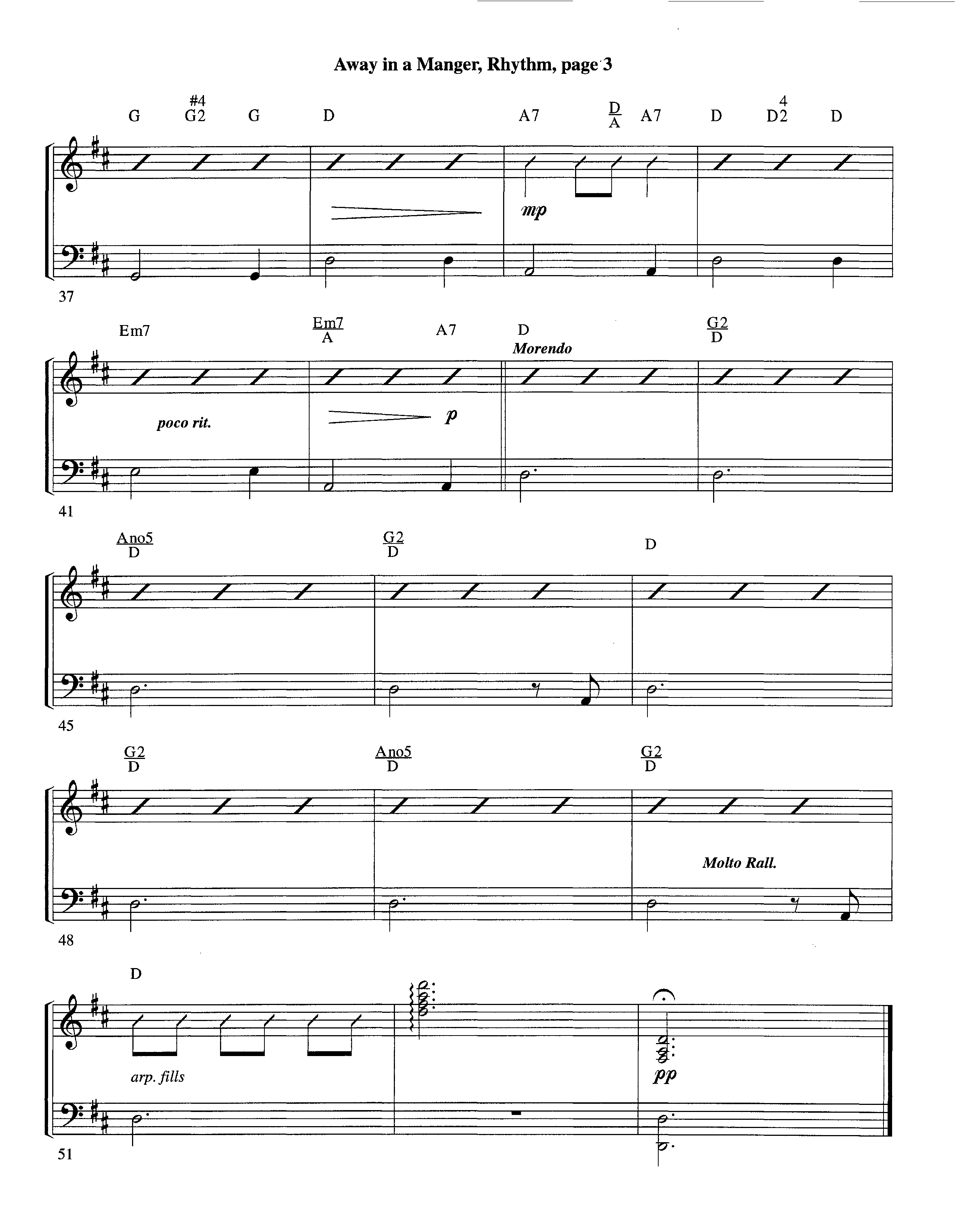 Away In A Manger (Instrumental) Piano/Rhythm (Lifeway Worship / Arr. Ed Hogan)